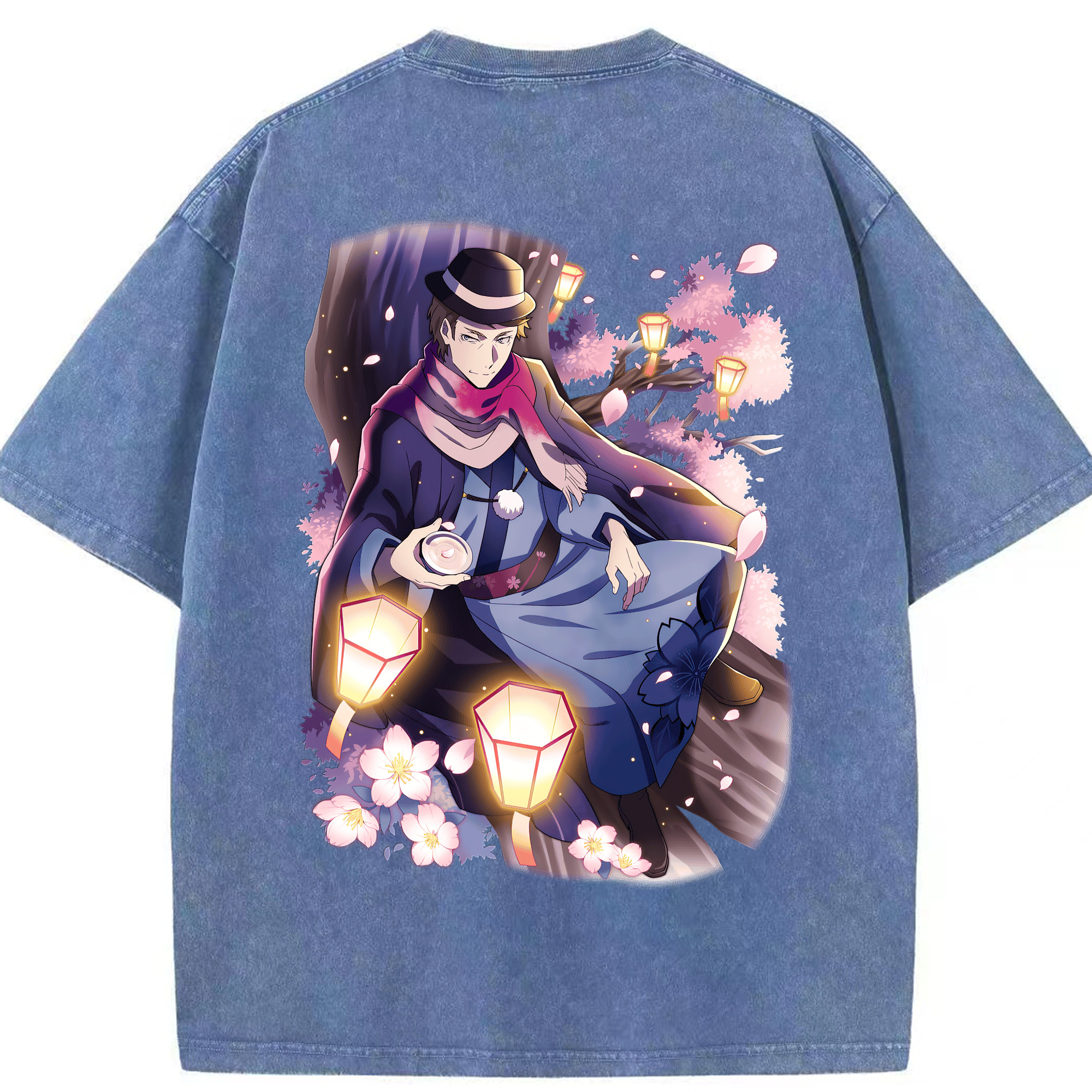 （画像用） 文豪ストレイドッグス Bungo Stray Dogs 綿100% ヴィンテージ風 半袖Tシャツ（背面プリント）