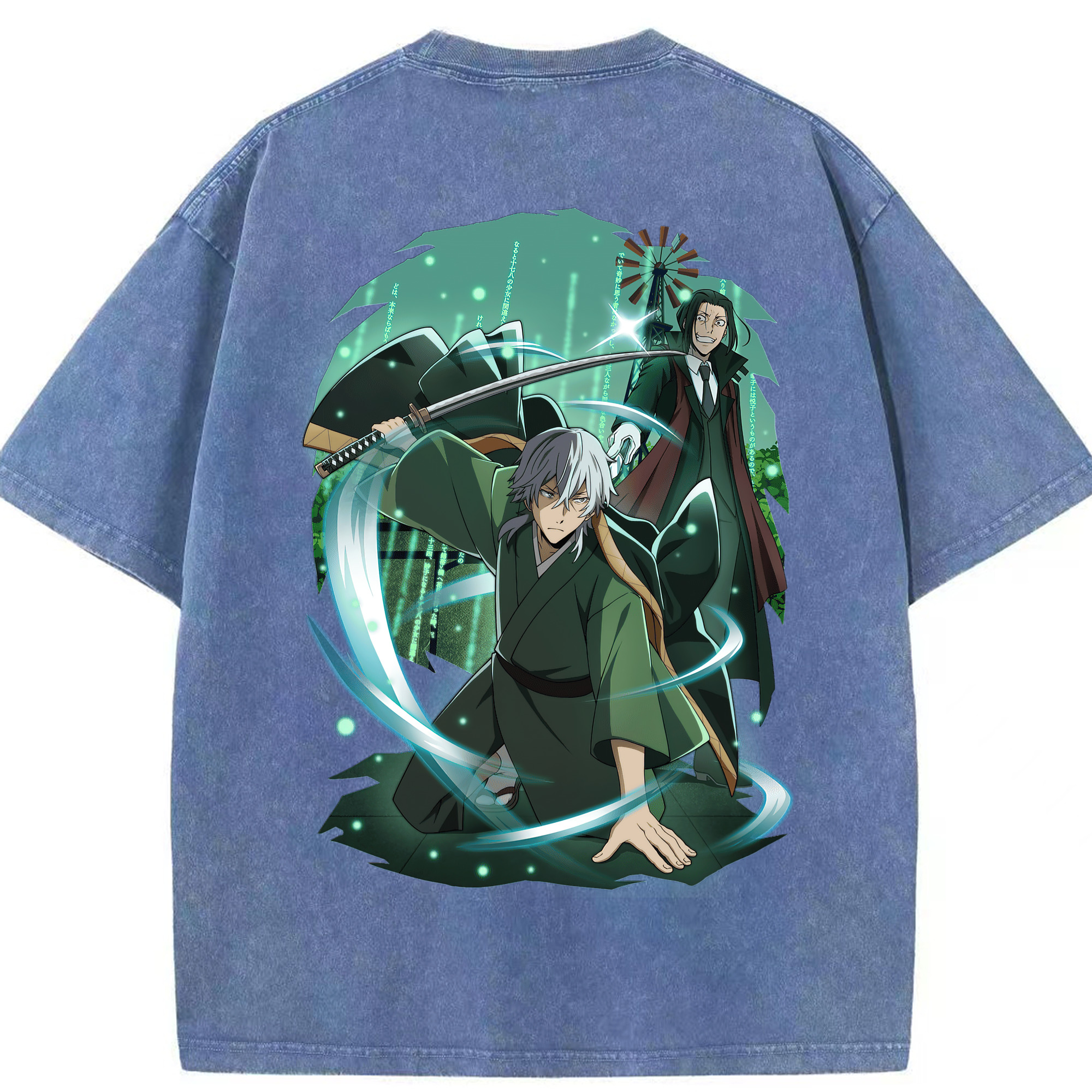 （画像用） 文豪ストレイドッグス Bungo Stray Dogs 綿100% ヴィンテージ風 半袖Tシャツ（背面プリント）