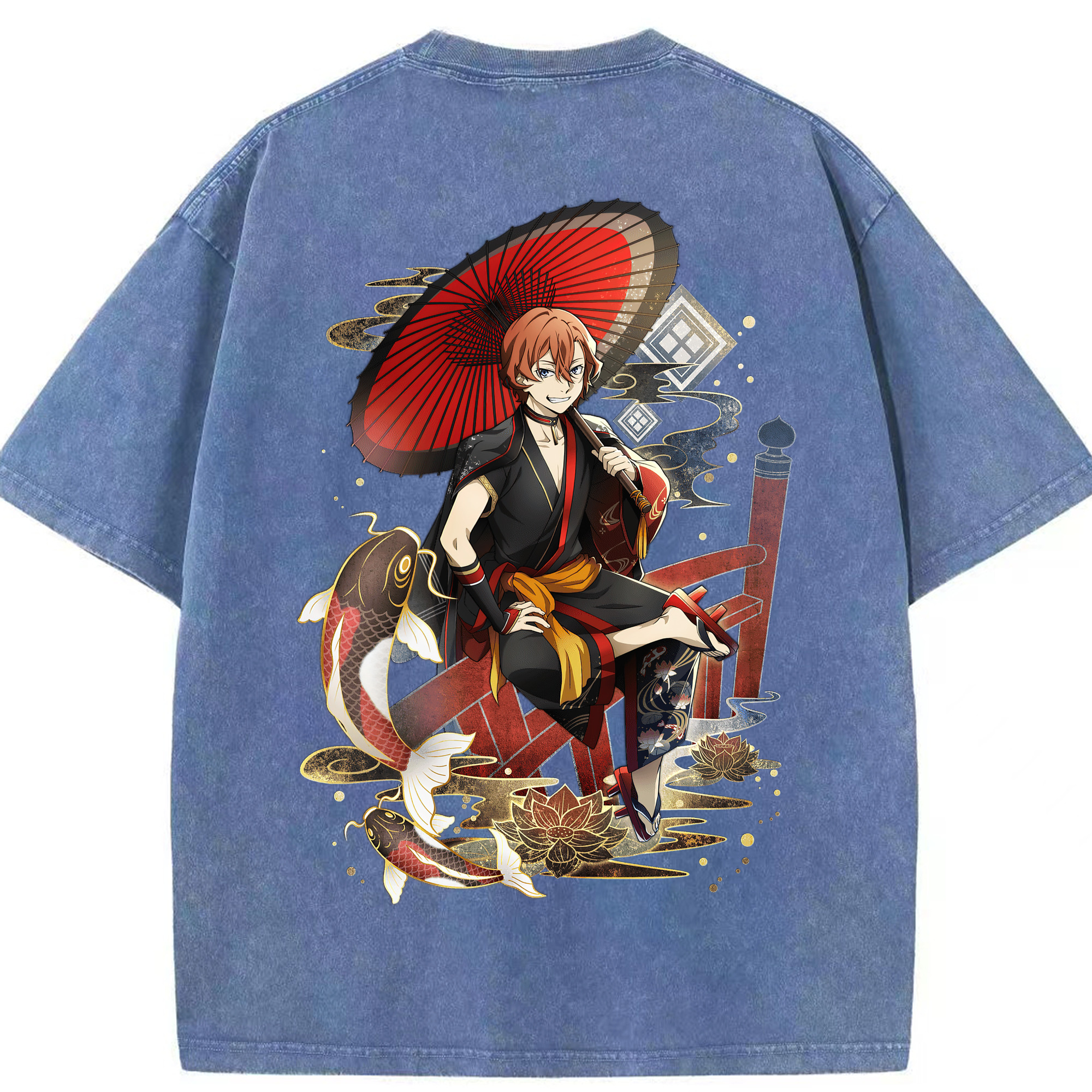 （画像用） 文豪ストレイドッグス Bungo Stray Dogs 綿100% ヴィンテージ風 半袖Tシャツ（背面プリント）