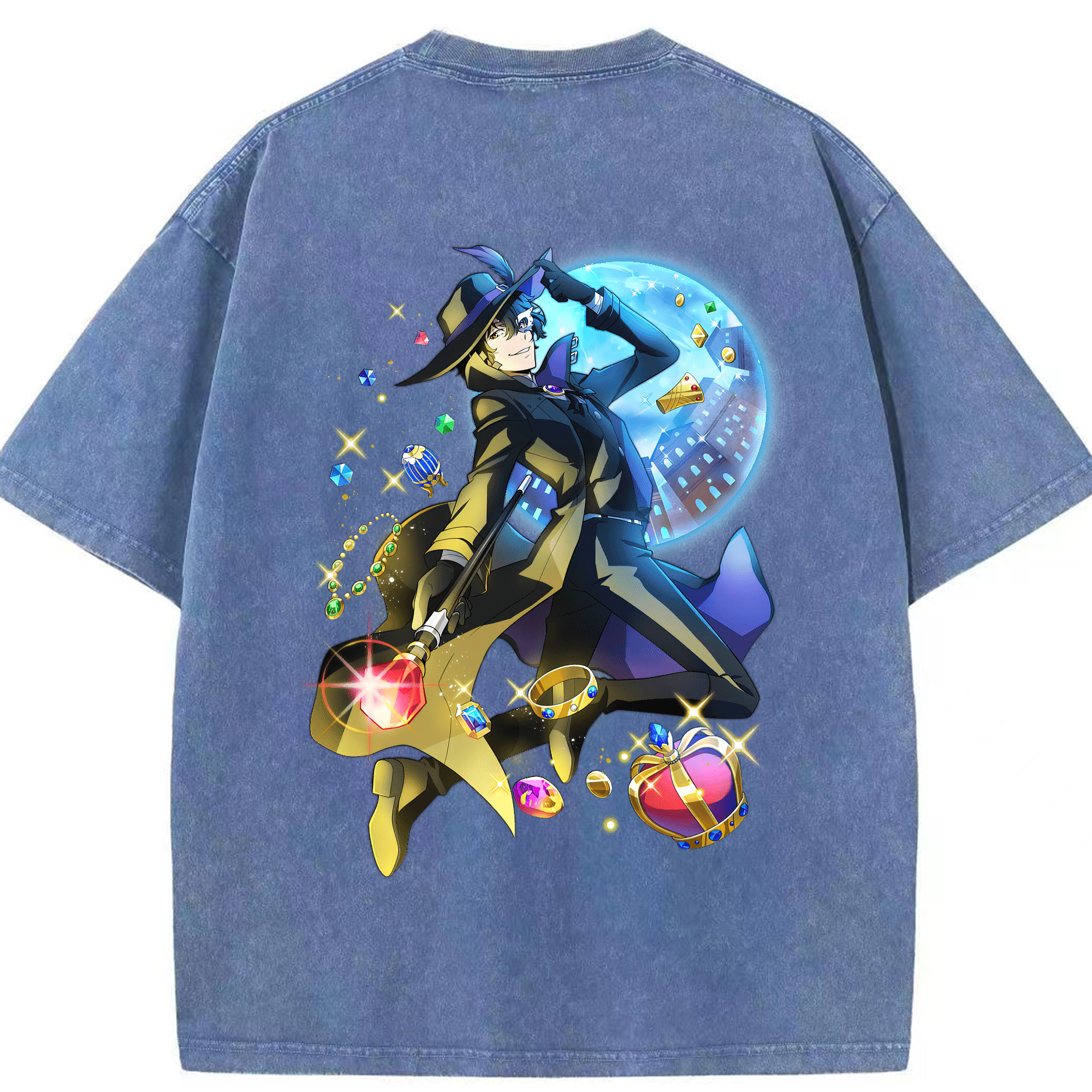 （画像用） 文豪ストレイドッグス Bungo Stray Dogs 綿100% ヴィンテージ風 半袖Tシャツ（背面プリント）