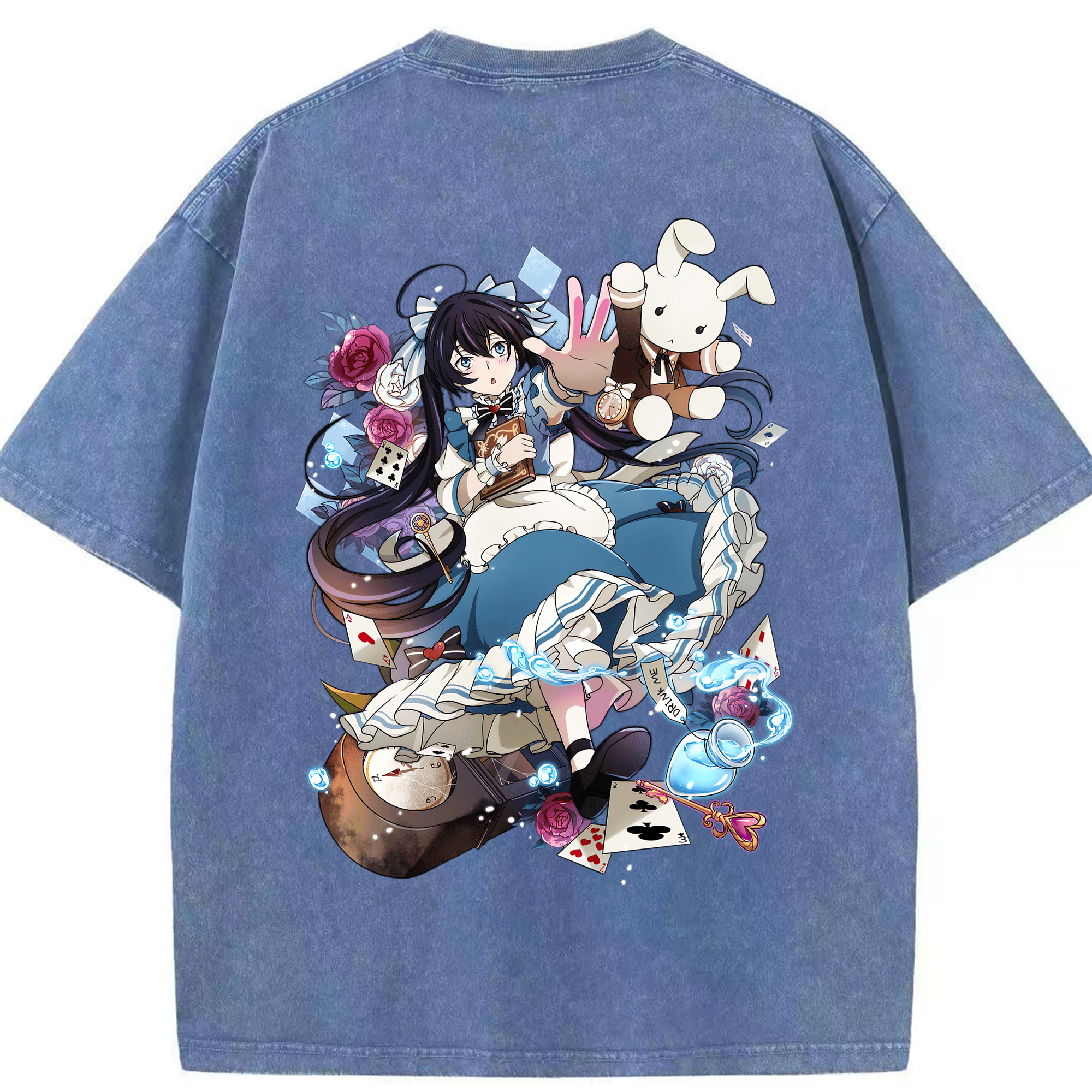 （画像用） 文豪ストレイドッグス Bungo Stray Dogs 綿100% ヴィンテージ風 半袖Tシャツ（背面プリント）