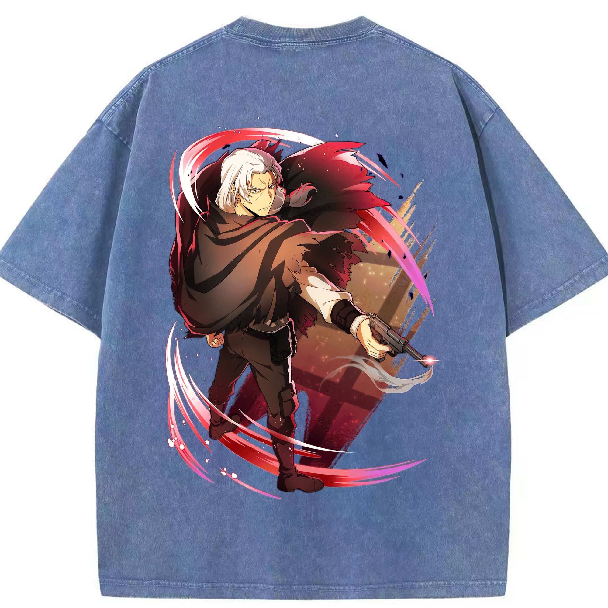 （画像用） 文豪ストレイドッグス Bungo Stray Dogs 綿100% ヴィンテージ風 半袖Tシャツ（背面プリント）