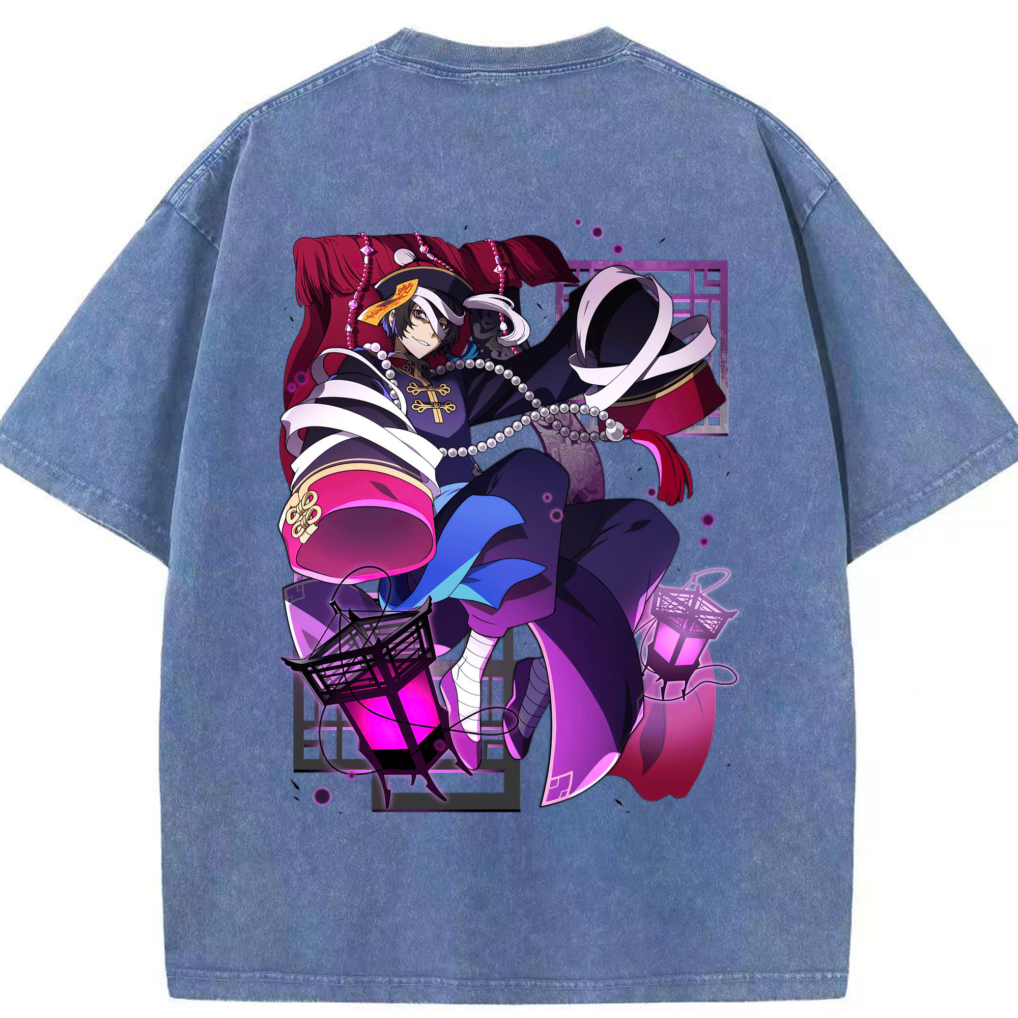 （画像用） 文豪ストレイドッグス Bungo Stray Dogs 綿100% ヴィンテージ風 半袖Tシャツ（背面プリント）