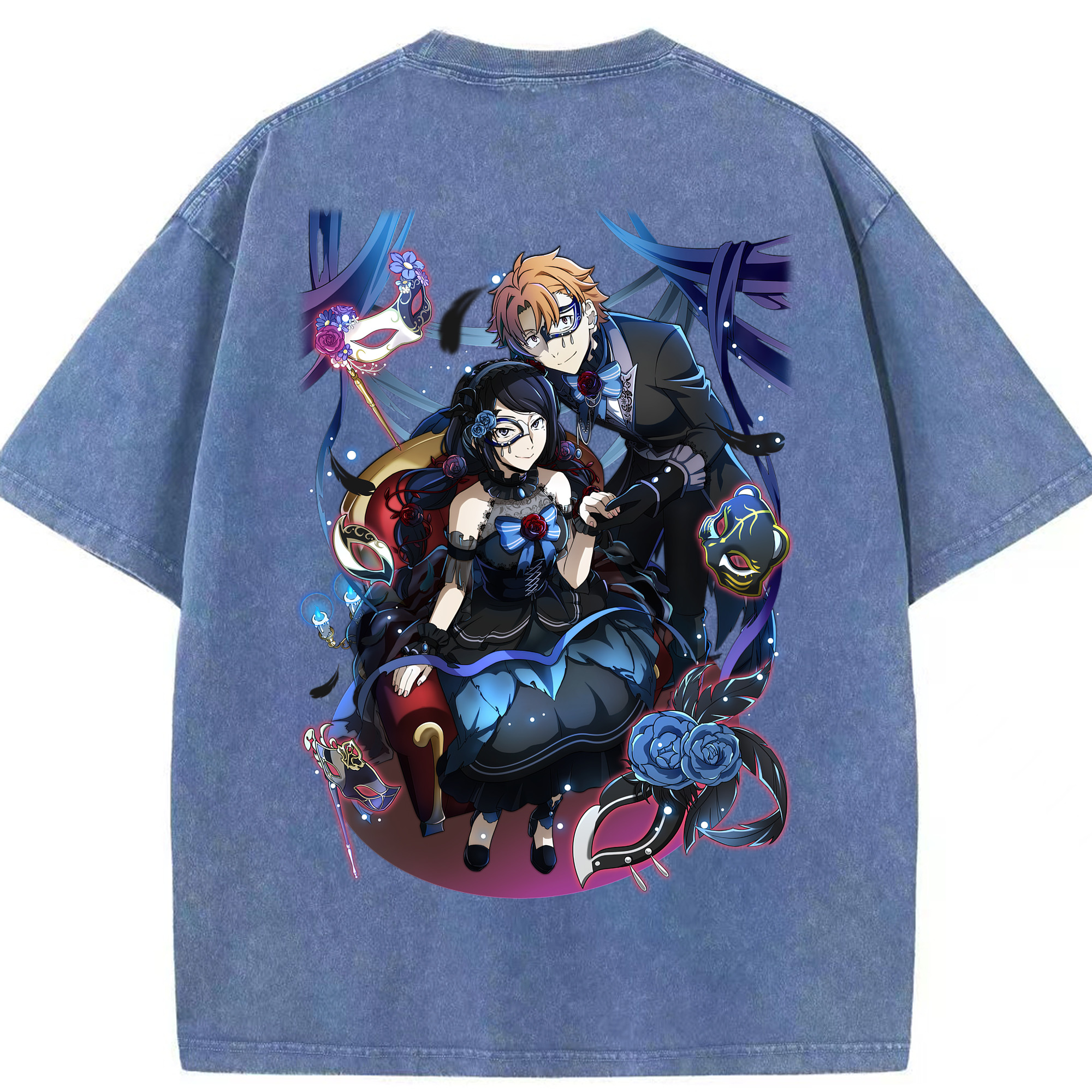 （画像用） 文豪ストレイドッグス Bungo Stray Dogs 綿100% ヴィンテージ風 半袖Tシャツ（背面プリント）