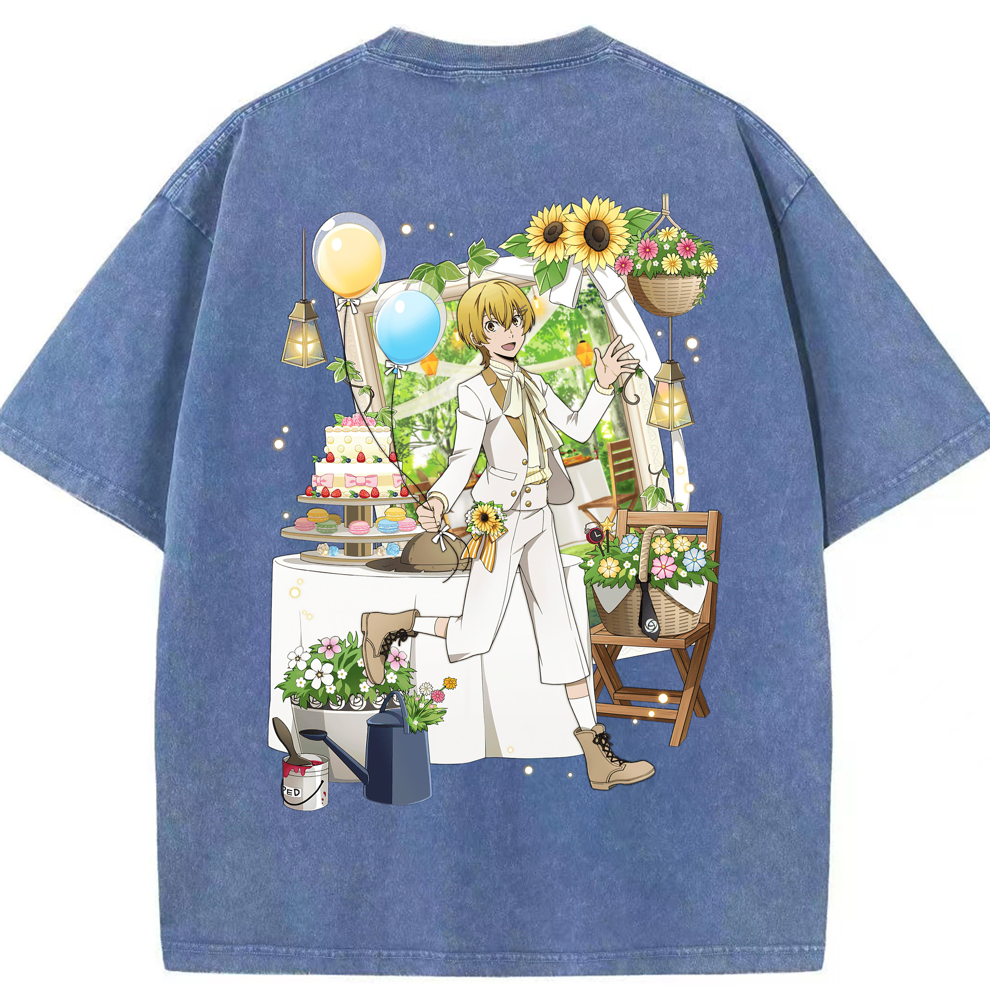 （画像用） 文豪ストレイドッグス Bungo Stray Dogs 綿100% ヴィンテージ風 半袖Tシャツ（背面プリント）