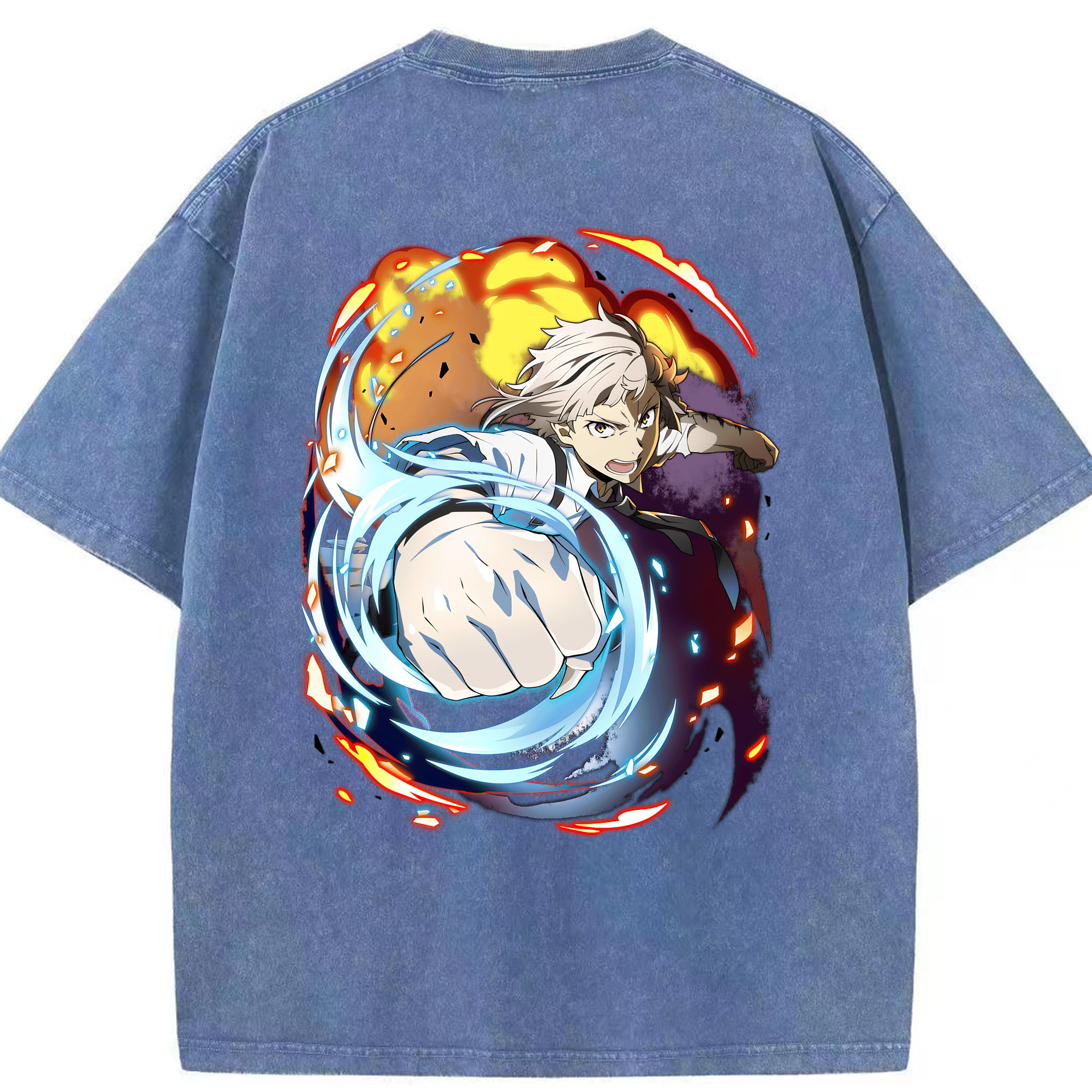 （画像用） 文豪ストレイドッグス Bungo Stray Dogs 綿100% ヴィンテージ風 半袖Tシャツ（背面プリント）