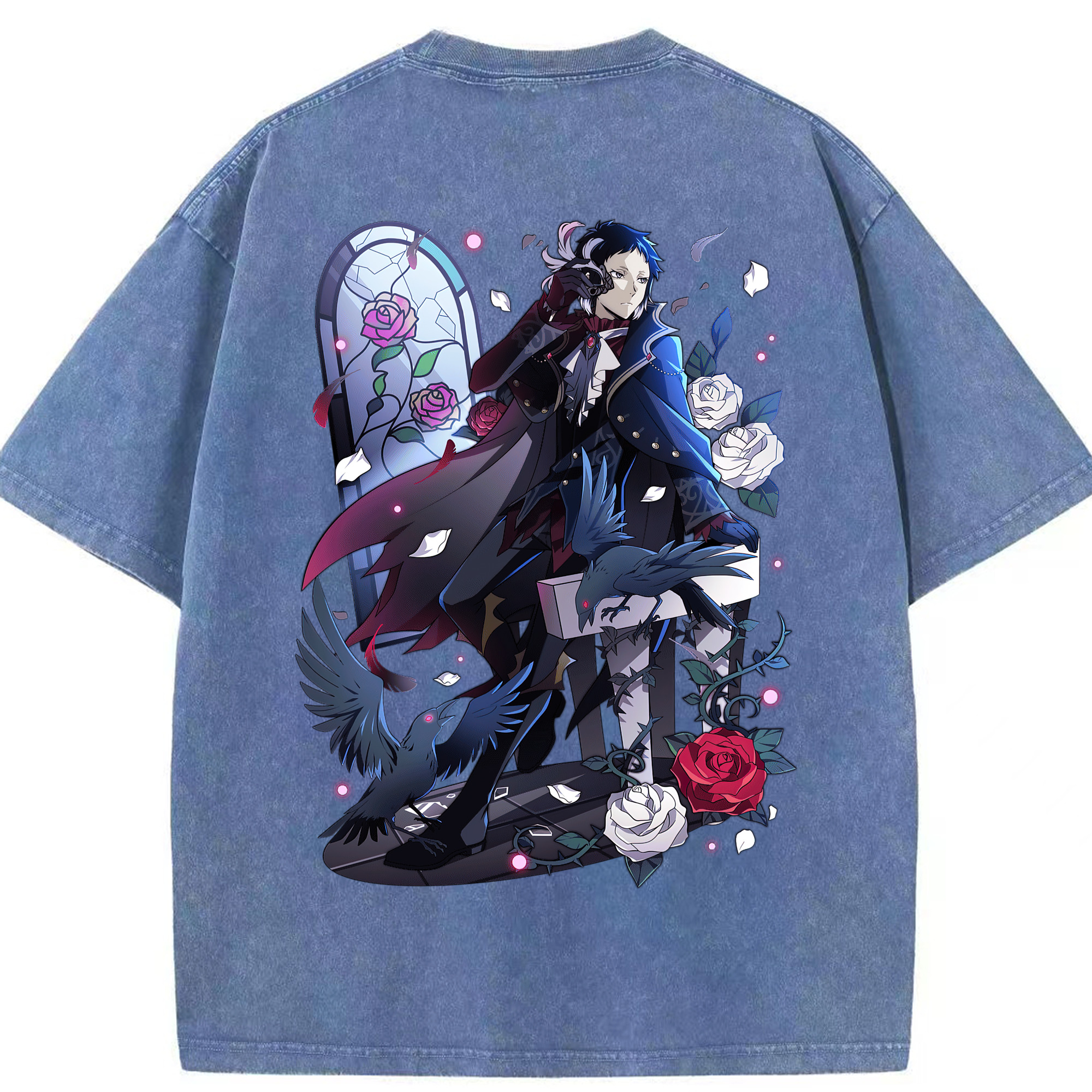 （画像用） 文豪ストレイドッグス Bungo Stray Dogs 綿100% ヴィンテージ風 半袖Tシャツ（背面プリント）