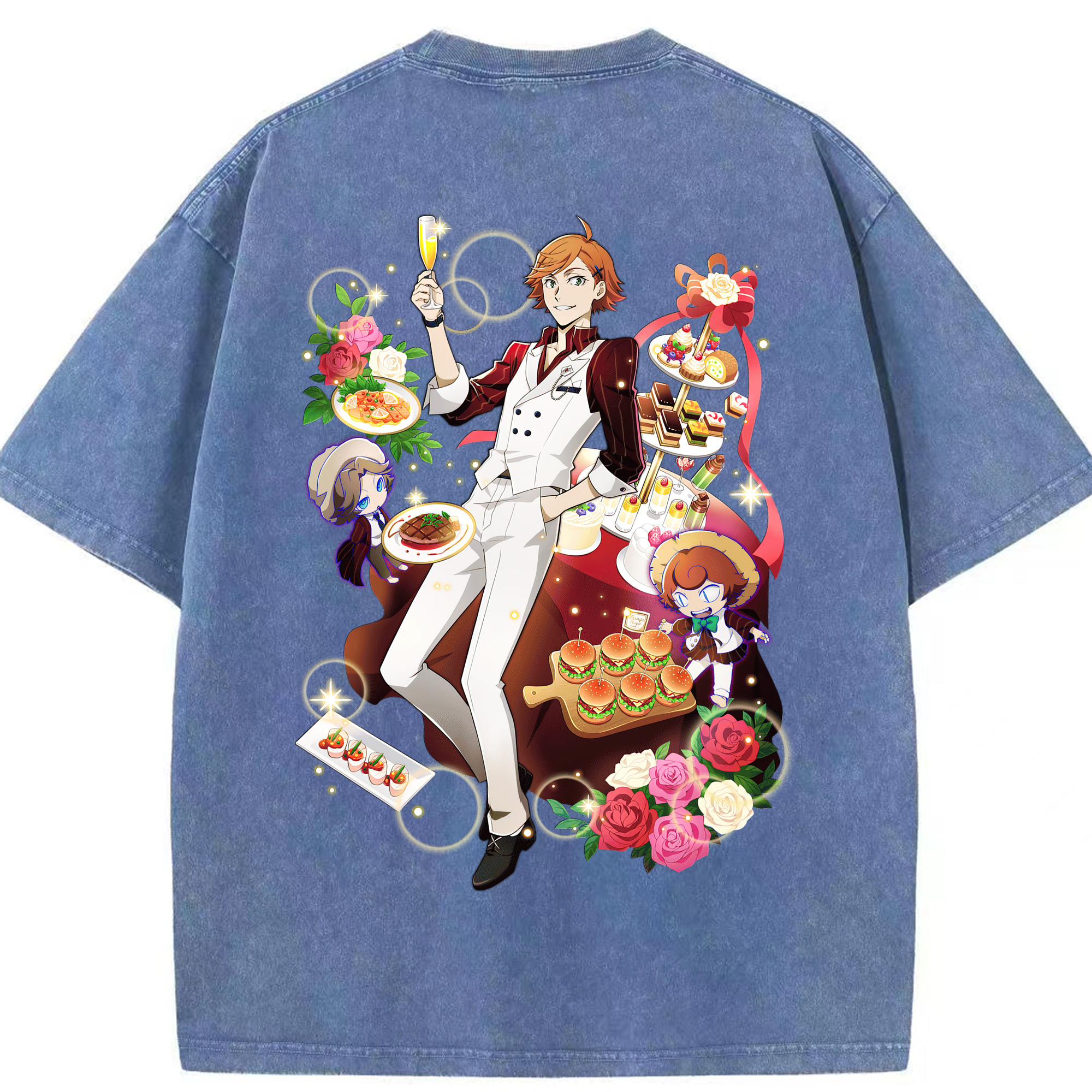 （画像用） 文豪ストレイドッグス Bungo Stray Dogs 綿100% ヴィンテージ風 半袖Tシャツ（背面プリント）