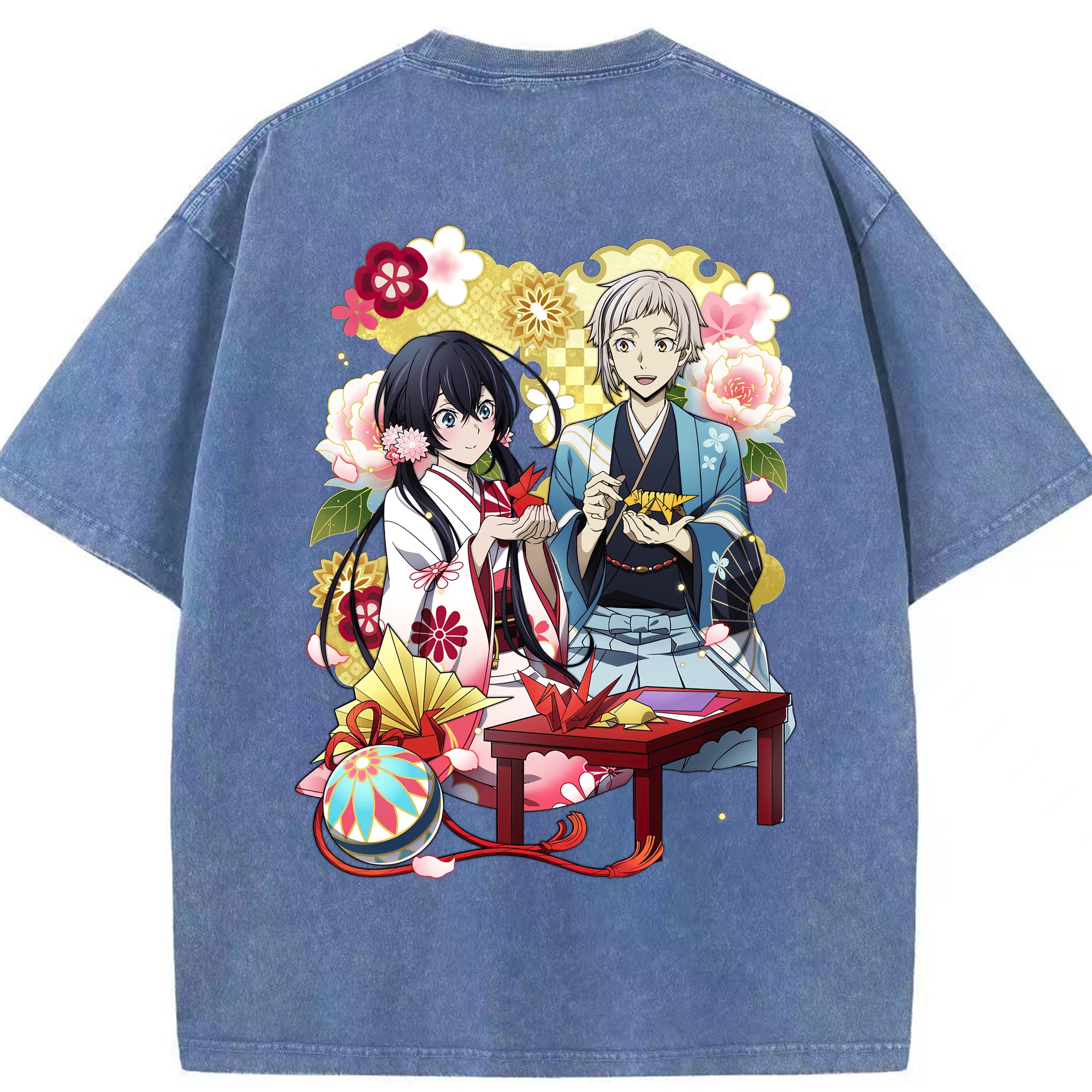 （画像用） 文豪ストレイドッグス Bungo Stray Dogs 綿100% ヴィンテージ風 半袖Tシャツ（背面プリント）