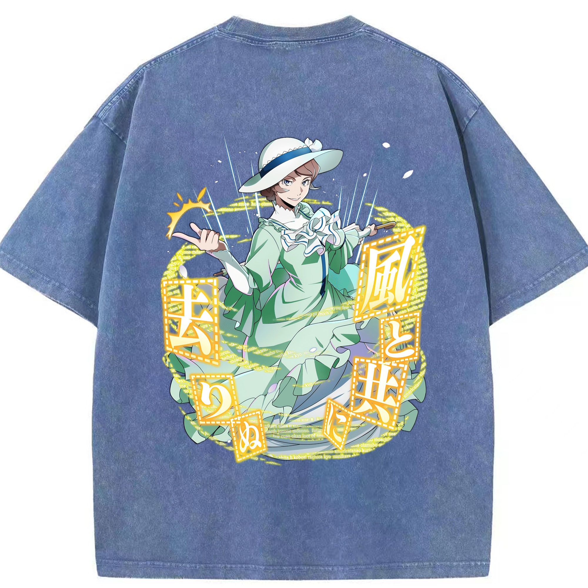 （画像用） 文豪ストレイドッグス Bungo Stray Dogs 綿100% ヴィンテージ風 半袖Tシャツ（背面プリント）