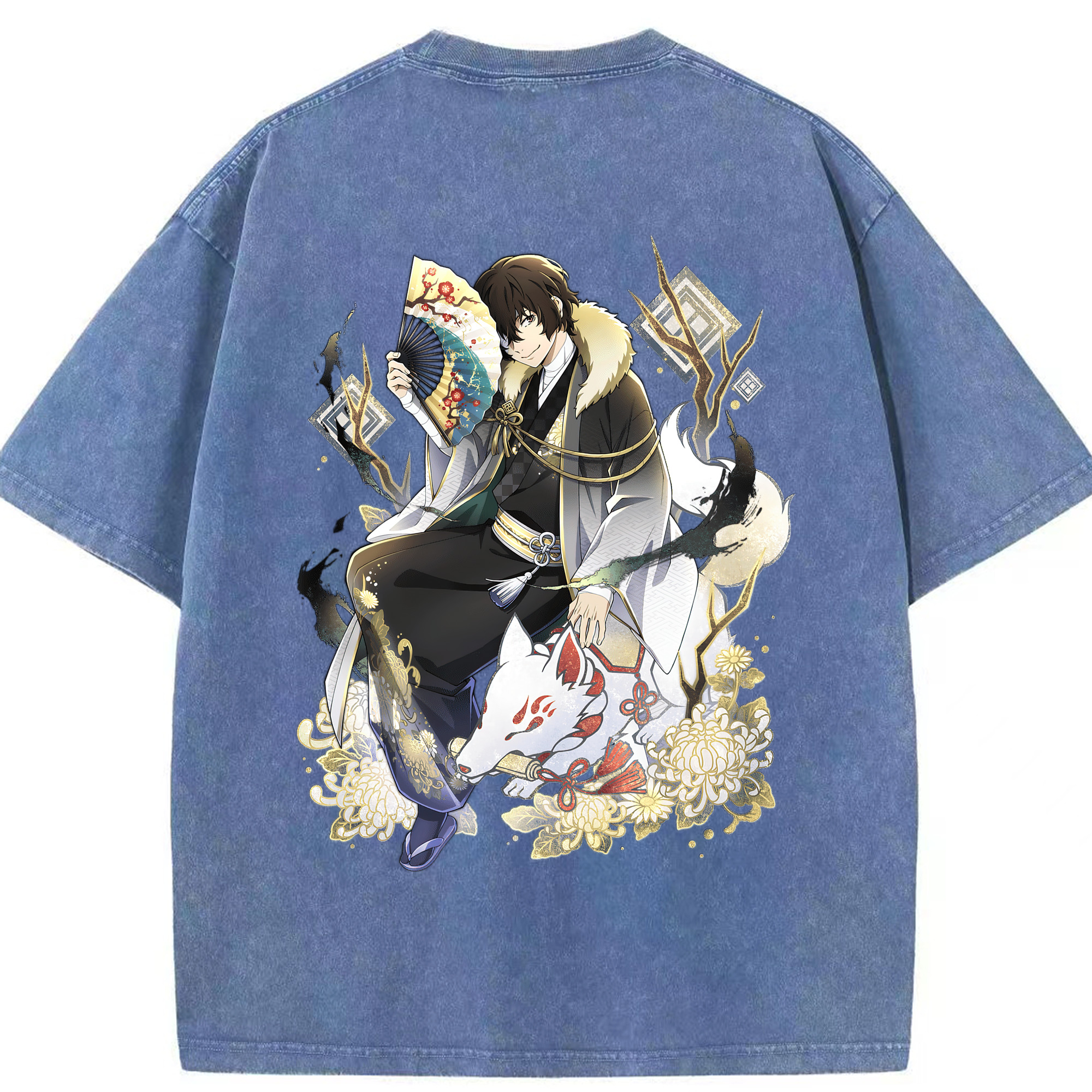 （画像用） 文豪ストレイドッグス Bungo Stray Dogs 綿100% ヴィンテージ風 半袖Tシャツ（背面プリント）