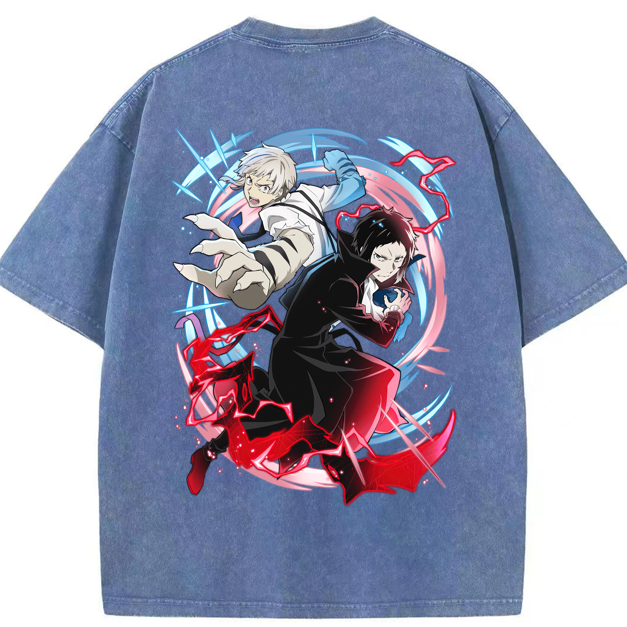 （画像用） 文豪ストレイドッグス Bungo Stray Dogs 綿100% ヴィンテージ風 半袖Tシャツ（背面プリント）