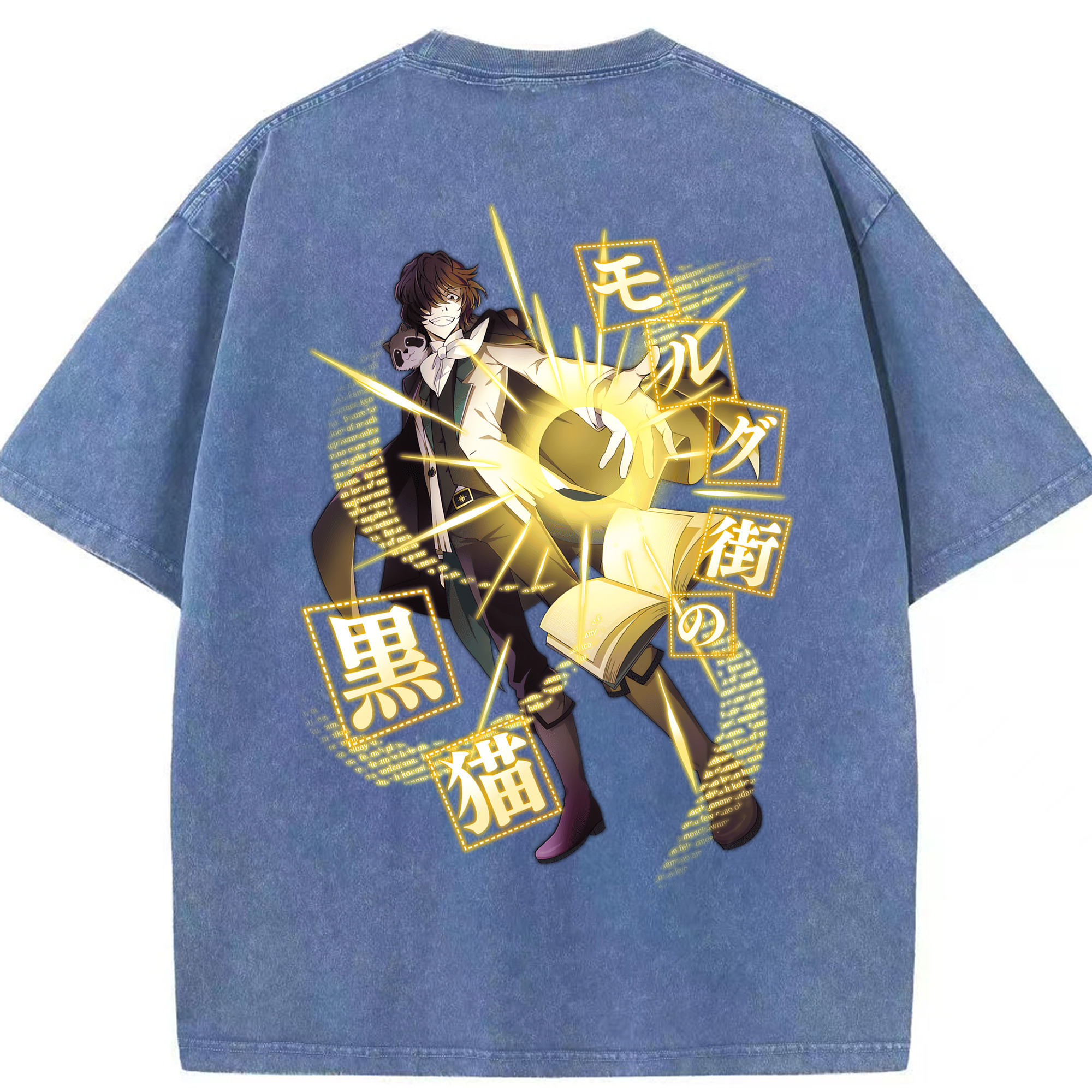 （画像用） 文豪ストレイドッグス Bungo Stray Dogs 綿100% ヴィンテージ風 半袖Tシャツ（背面プリント）