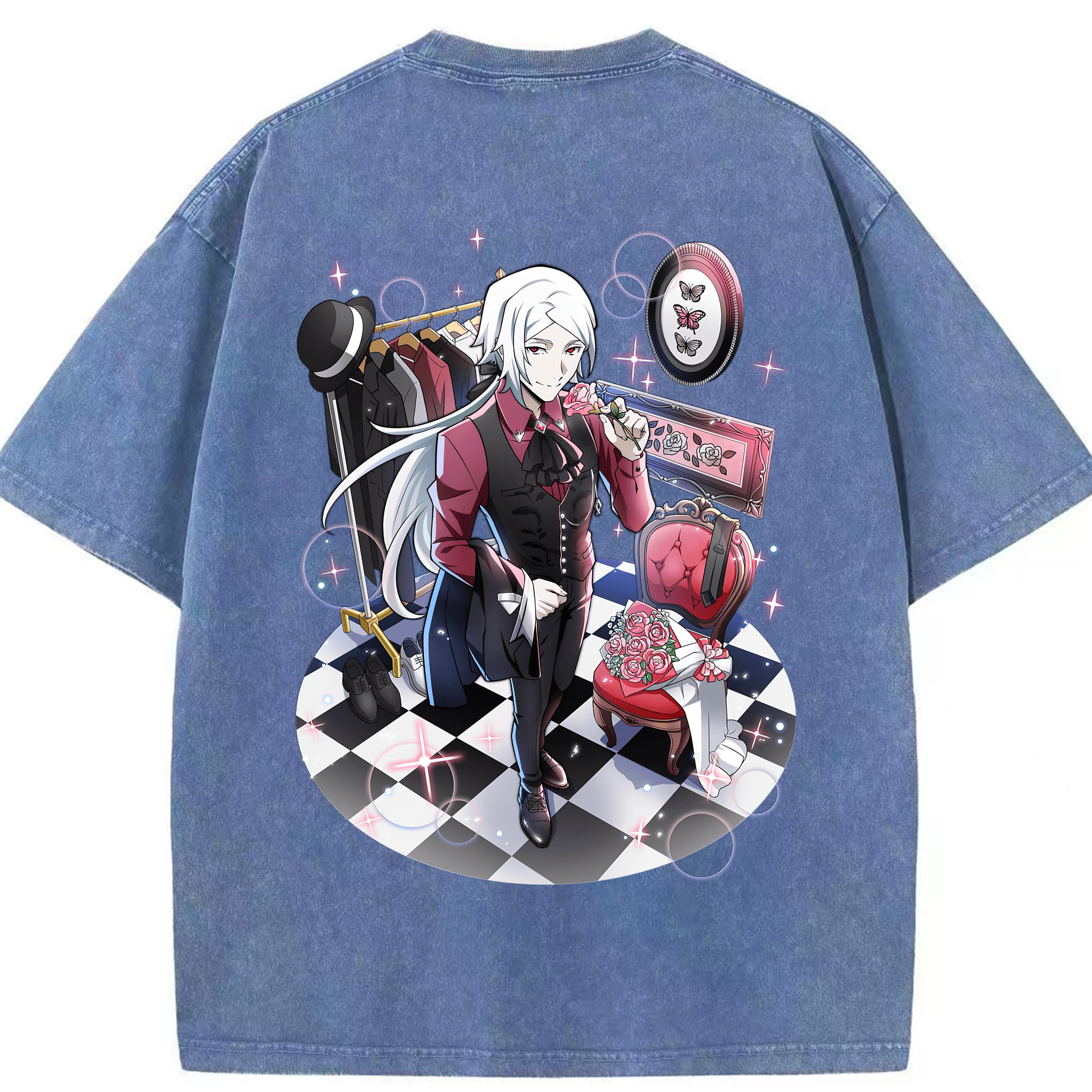 （画像用） 文豪ストレイドッグス Bungo Stray Dogs 綿100% ヴィンテージ風 半袖Tシャツ（背面プリント）