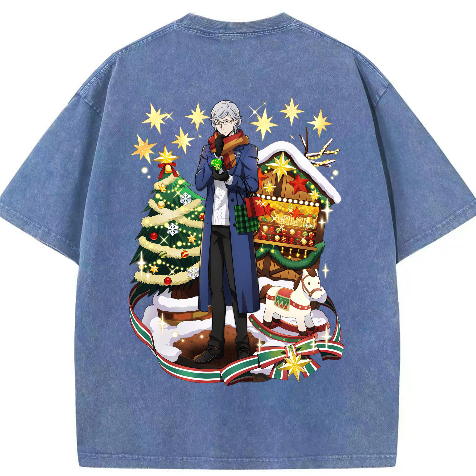 （画像用） 文豪ストレイドッグス Bungo Stray Dogs 綿100% ヴィンテージ風 半袖Tシャツ（背面プリント）
