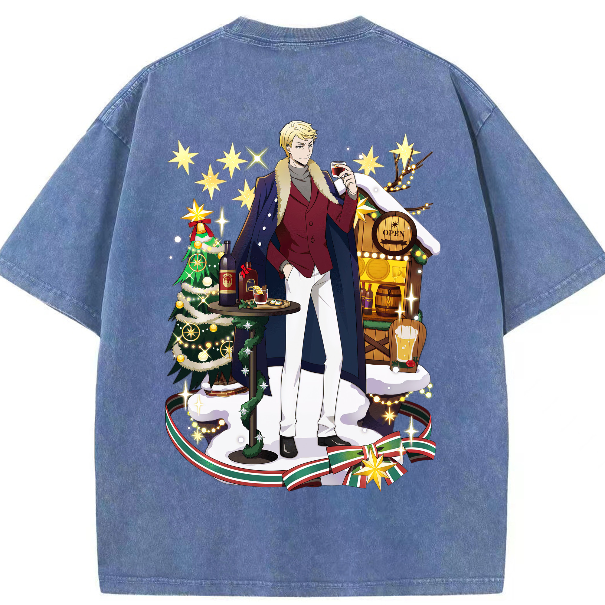（画像用） 文豪ストレイドッグス Bungo Stray Dogs 綿100% ヴィンテージ風 半袖Tシャツ（背面プリント）