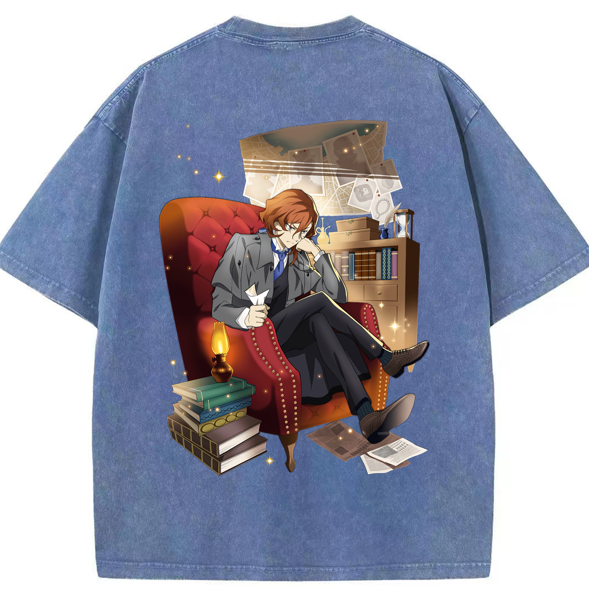 （画像用） 文豪ストレイドッグス Bungo Stray Dogs 綿100% ヴィンテージ風 半袖Tシャツ（背面プリント）