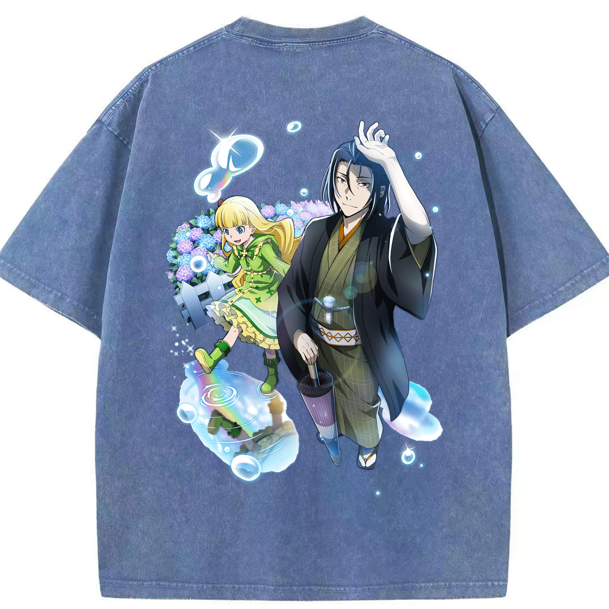 （画像用） 文豪ストレイドッグス Bungo Stray Dogs 綿100% ヴィンテージ風 半袖Tシャツ（背面プリント）