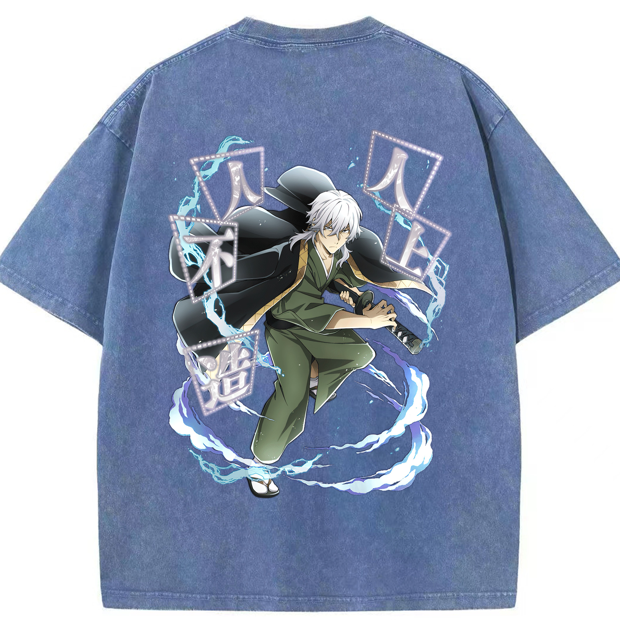 （画像用） 文豪ストレイドッグス Bungo Stray Dogs 綿100% ヴィンテージ風 半袖Tシャツ（背面プリント）