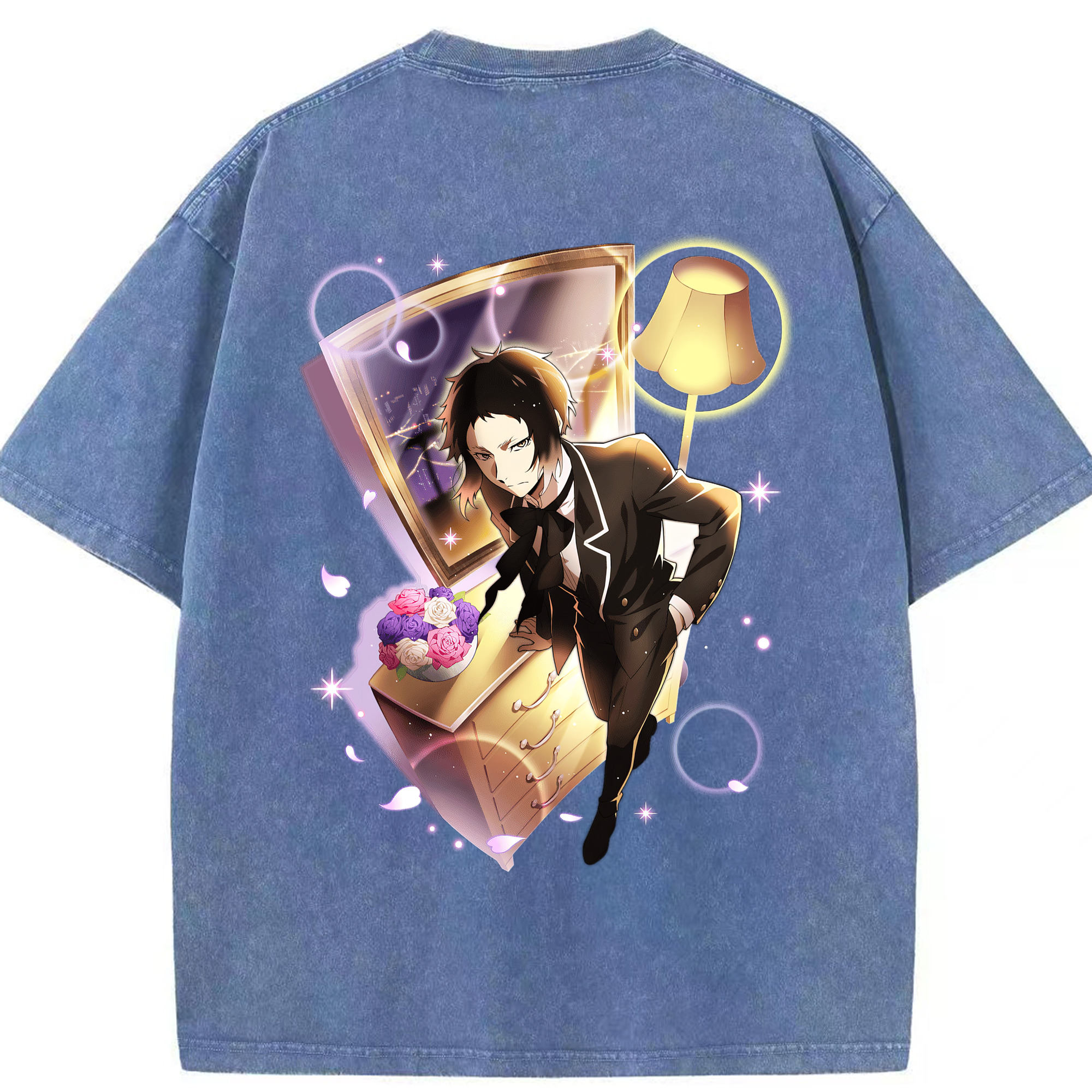 （画像用） 文豪ストレイドッグス Bungo Stray Dogs 綿100% ヴィンテージ風 半袖Tシャツ（背面プリント）