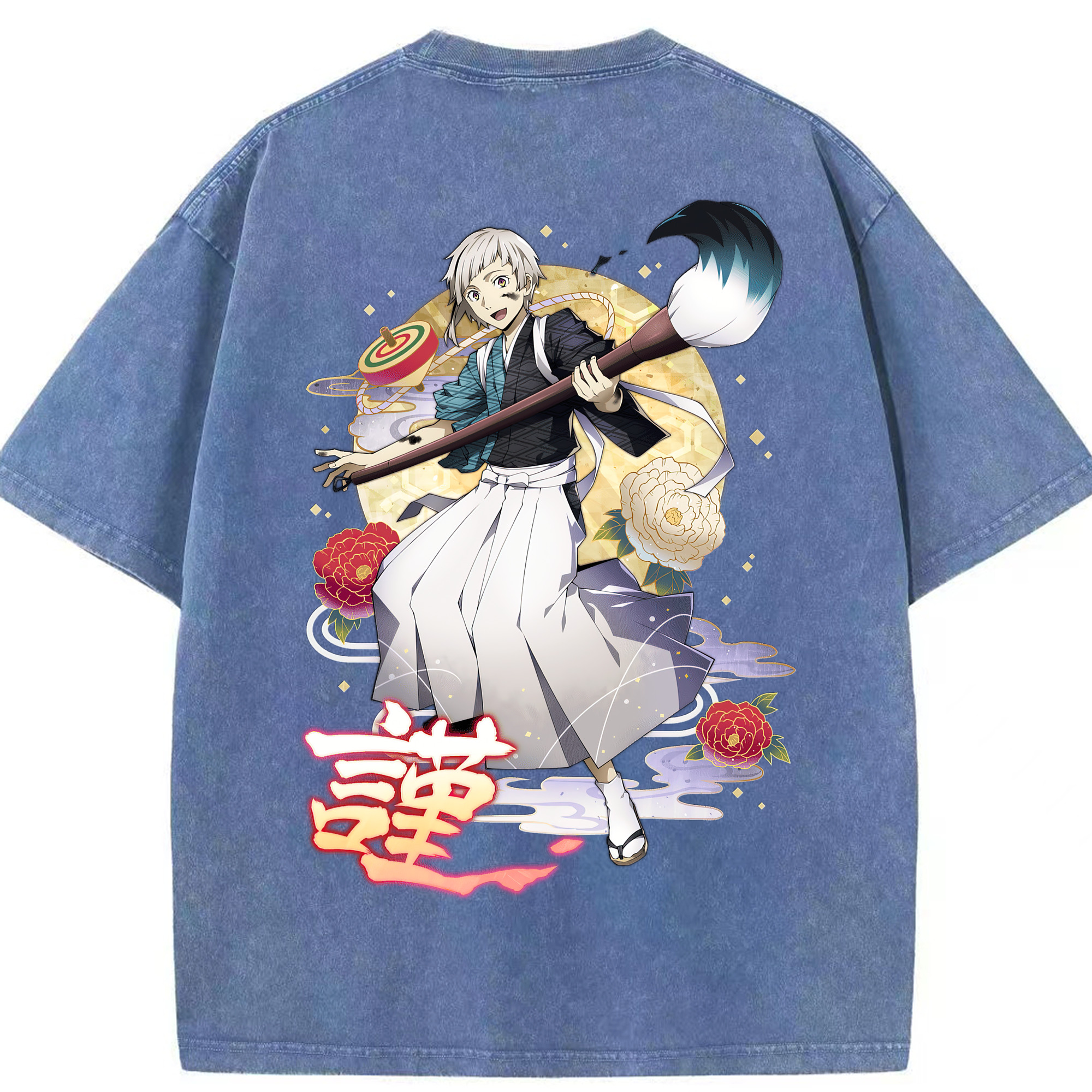 （画像用） 文豪ストレイドッグス Bungo Stray Dogs 綿100% ヴィンテージ風 半袖Tシャツ（背面プリント）