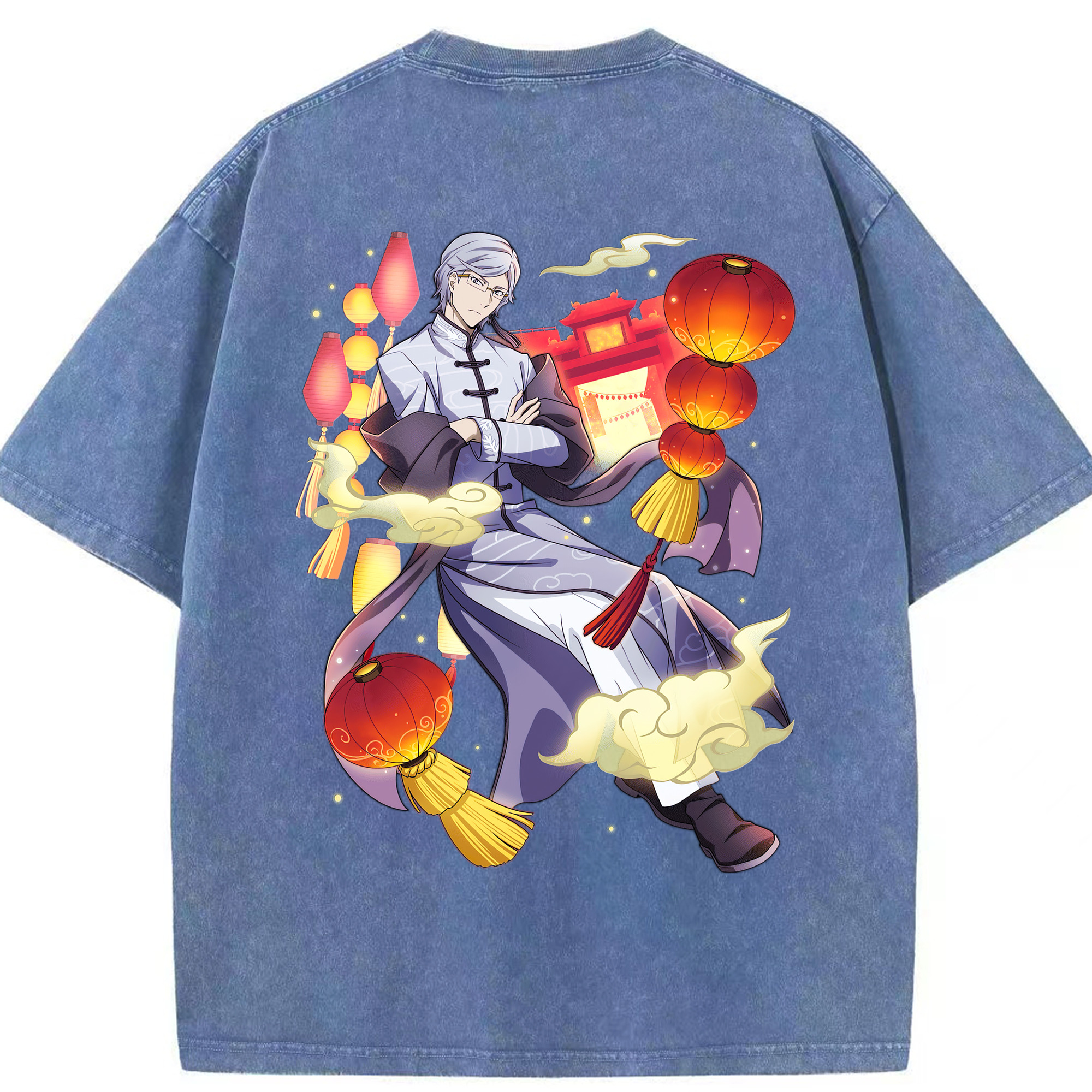 （画像用） 文豪ストレイドッグス Bungo Stray Dogs 綿100% ヴィンテージ風 半袖Tシャツ（背面プリント）