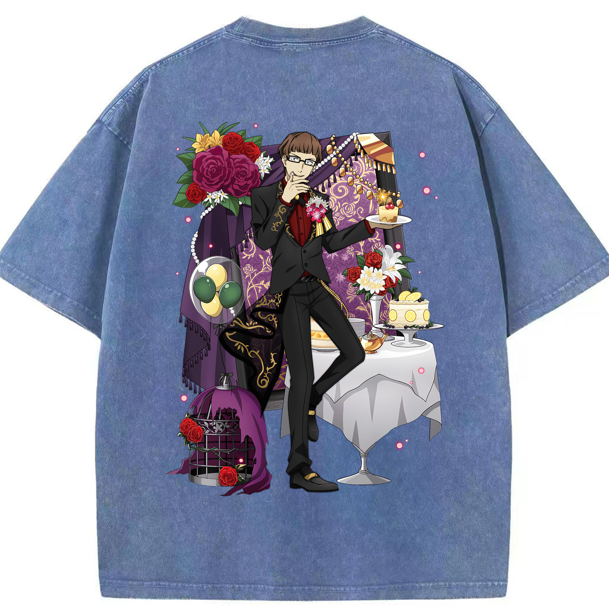 （画像用） 文豪ストレイドッグス Bungo Stray Dogs 綿100% ヴィンテージ風 半袖Tシャツ（背面プリント）