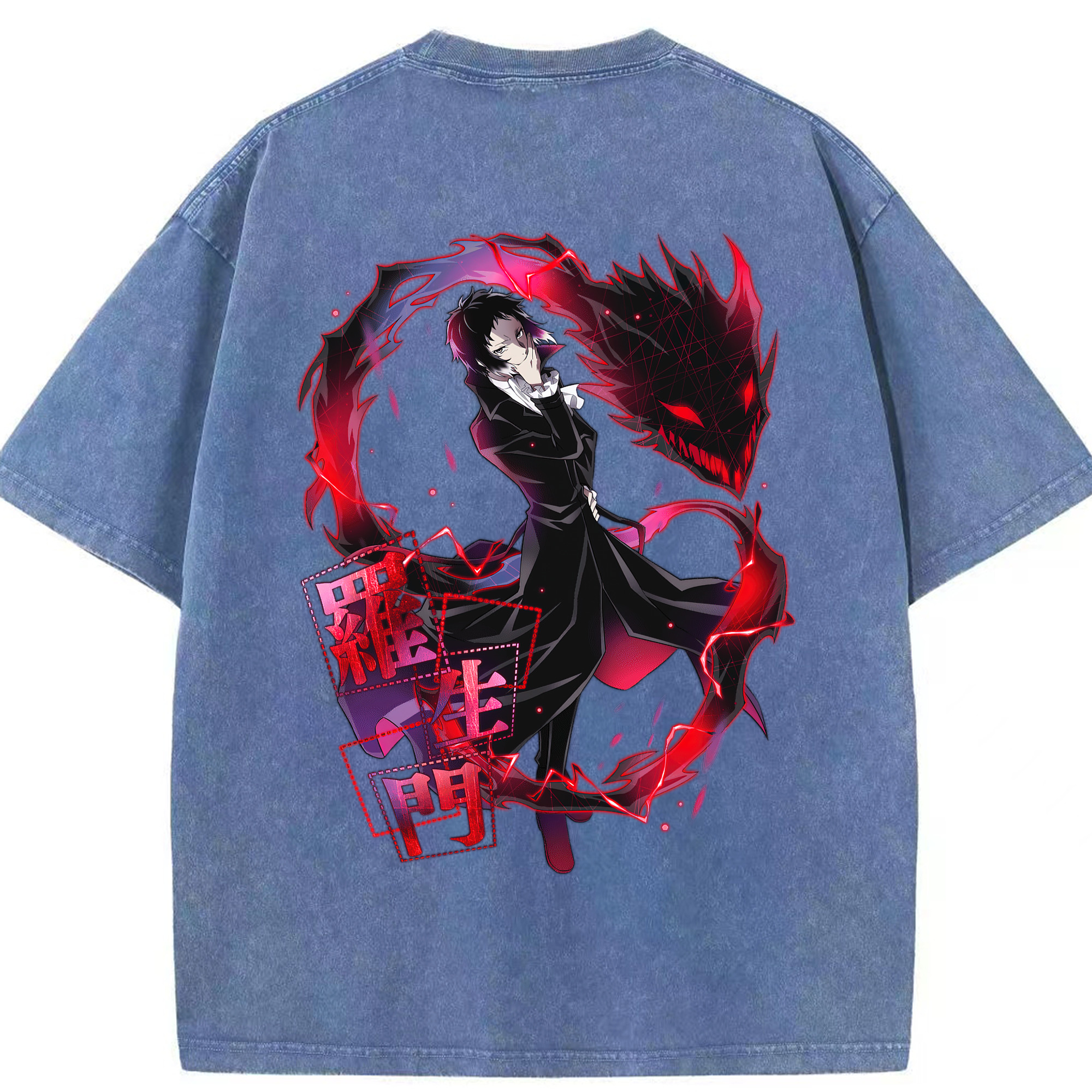 （画像用） 文豪ストレイドッグス Bungo Stray Dogs 綿100% ヴィンテージ風 半袖Tシャツ（背面プリント）