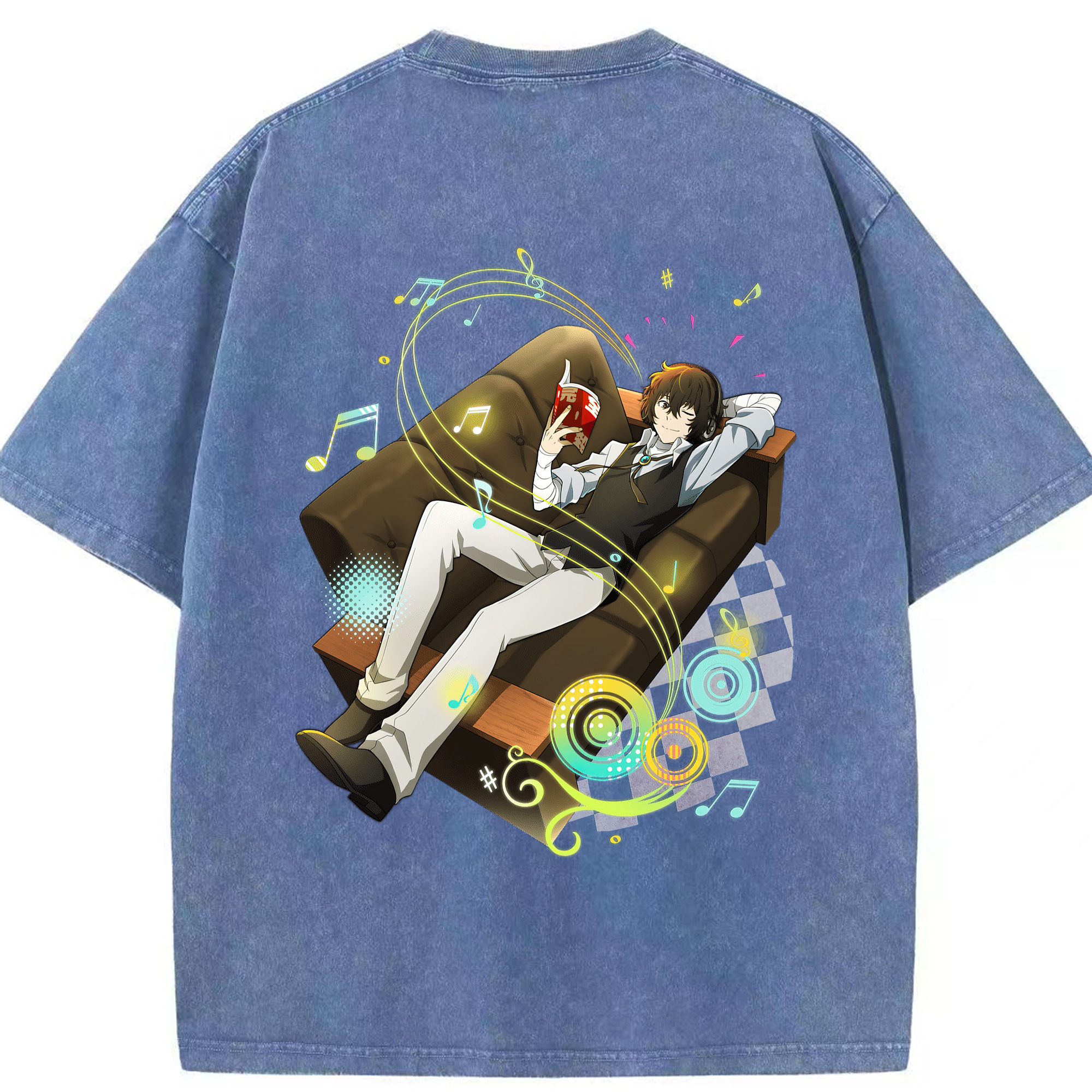 （画像用） 文豪ストレイドッグス Bungo Stray Dogs 綿100% ヴィンテージ風 半袖Tシャツ（背面プリント）