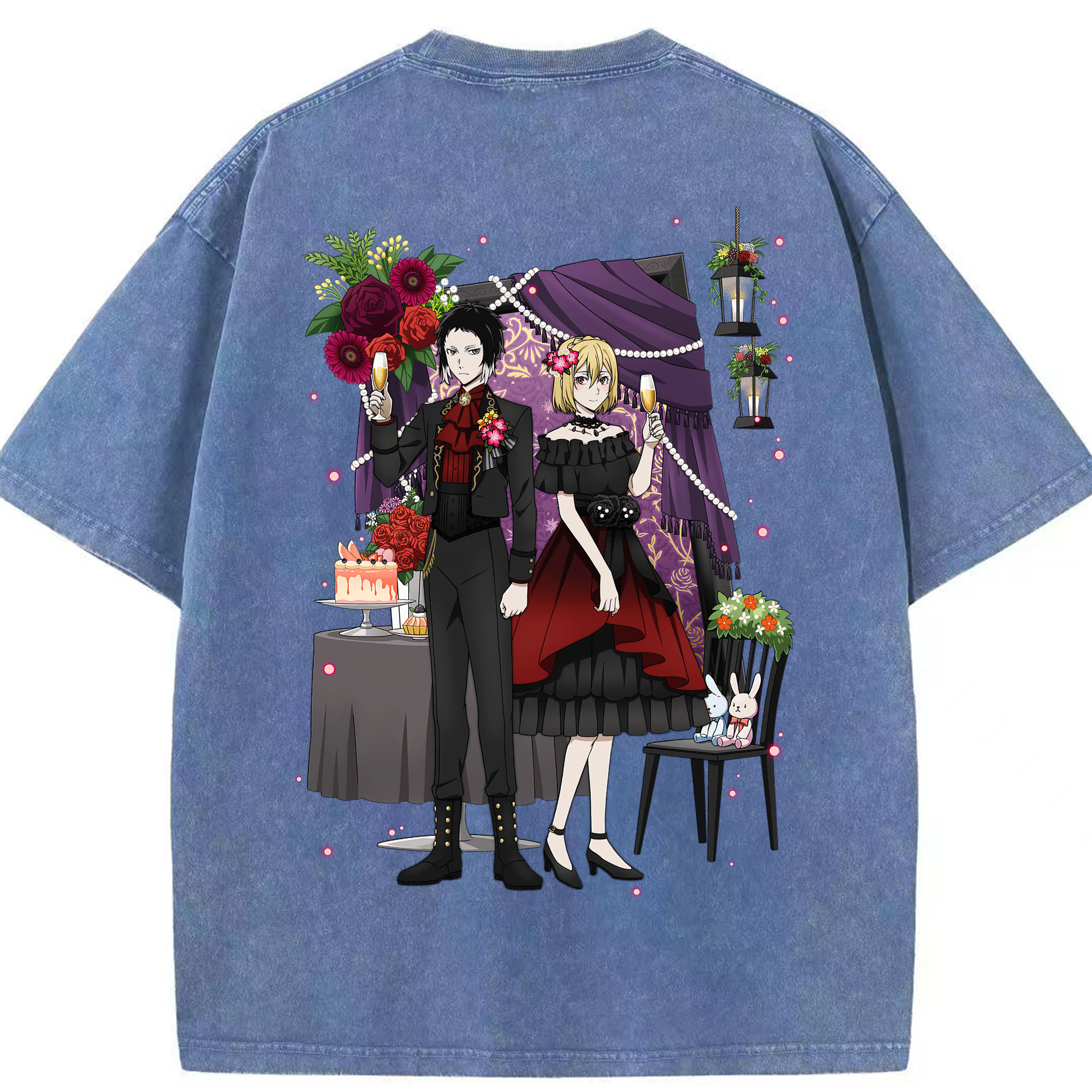（画像用） 文豪ストレイドッグス Bungo Stray Dogs 綿100% ヴィンテージ風 半袖Tシャツ（背面プリント）