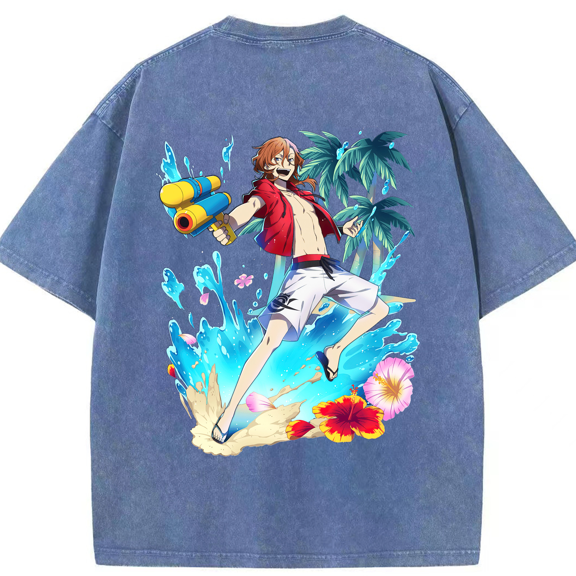 （画像用） 文豪ストレイドッグス Bungo Stray Dogs 綿100% ヴィンテージ風 半袖Tシャツ（背面プリント）