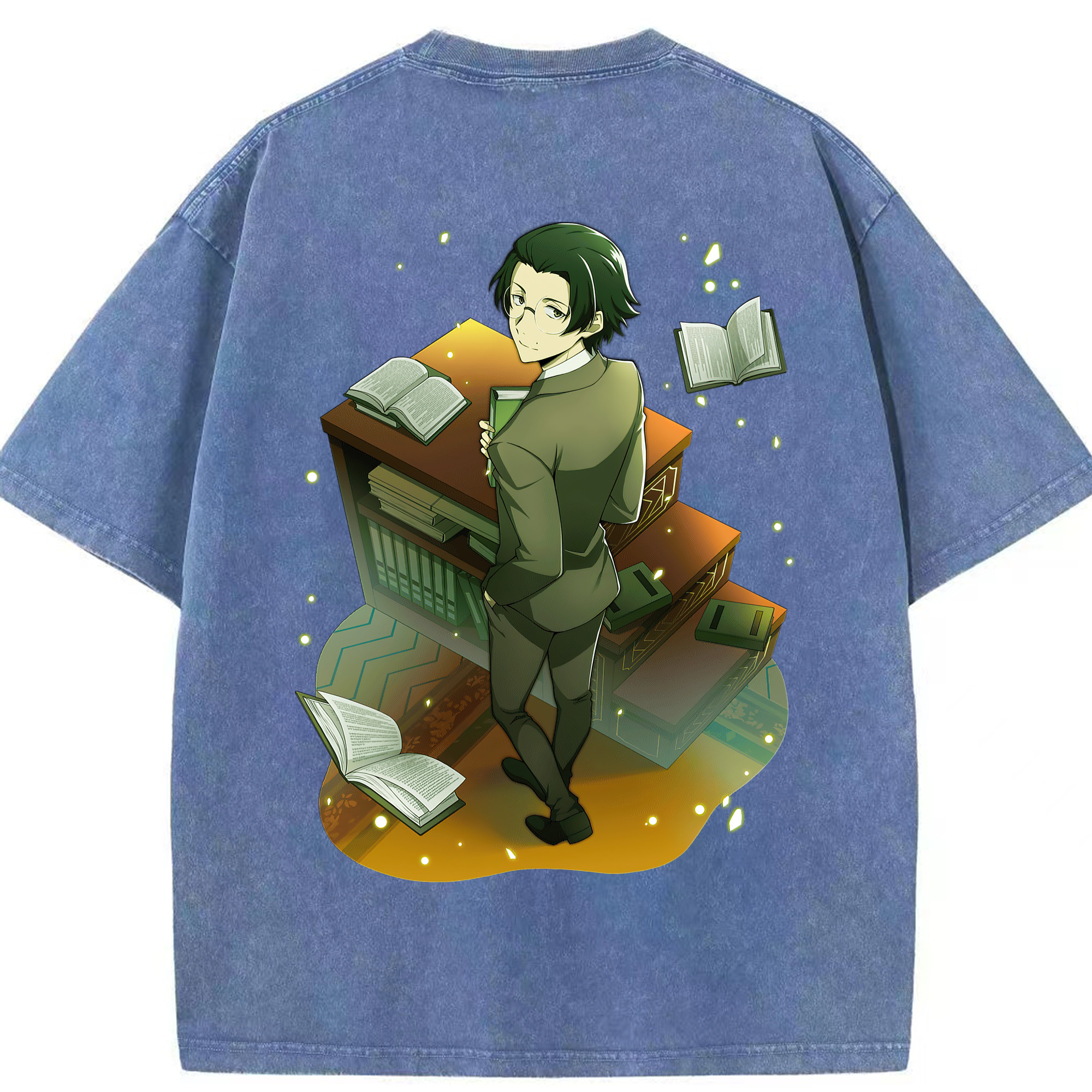 （画像用） 文豪ストレイドッグス Bungo Stray Dogs 綿100% ヴィンテージ風 半袖Tシャツ（背面プリント）