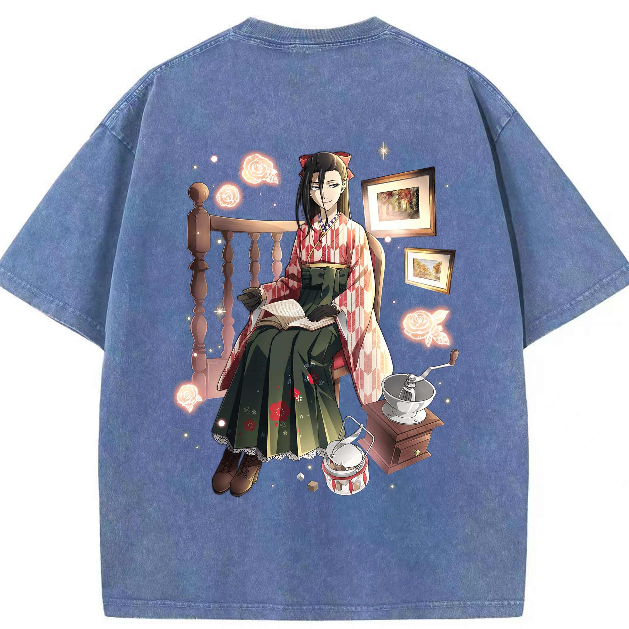 （画像用） 文豪ストレイドッグス Bungo Stray Dogs 綿100% ヴィンテージ風 半袖Tシャツ（背面プリント）