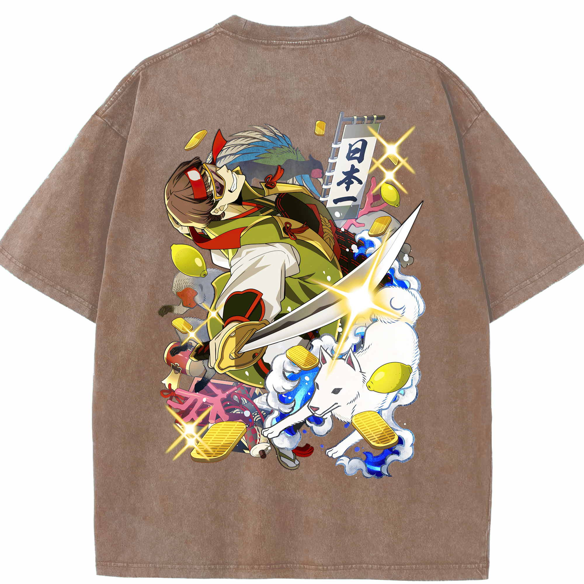 （画像用） 文豪ストレイドッグス Bungo Stray Dogs 綿100% ヴィンテージ風 半袖Tシャツ（背面プリント）