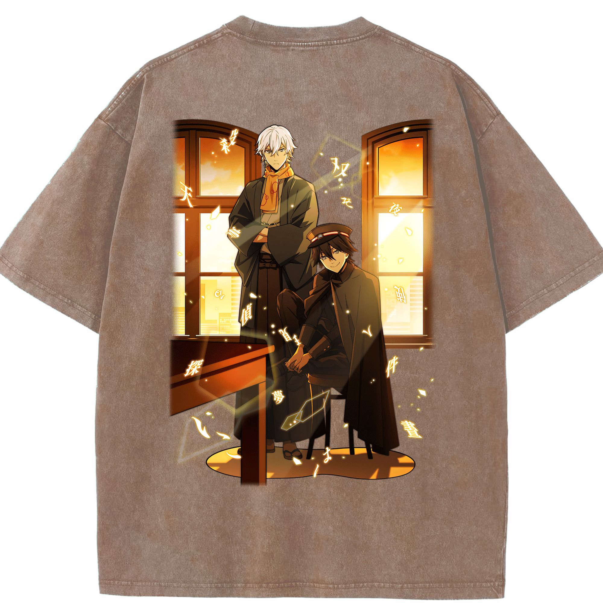 （画像用） 文豪ストレイドッグス Bungo Stray Dogs 綿100% ヴィンテージ風 半袖Tシャツ（背面プリント）