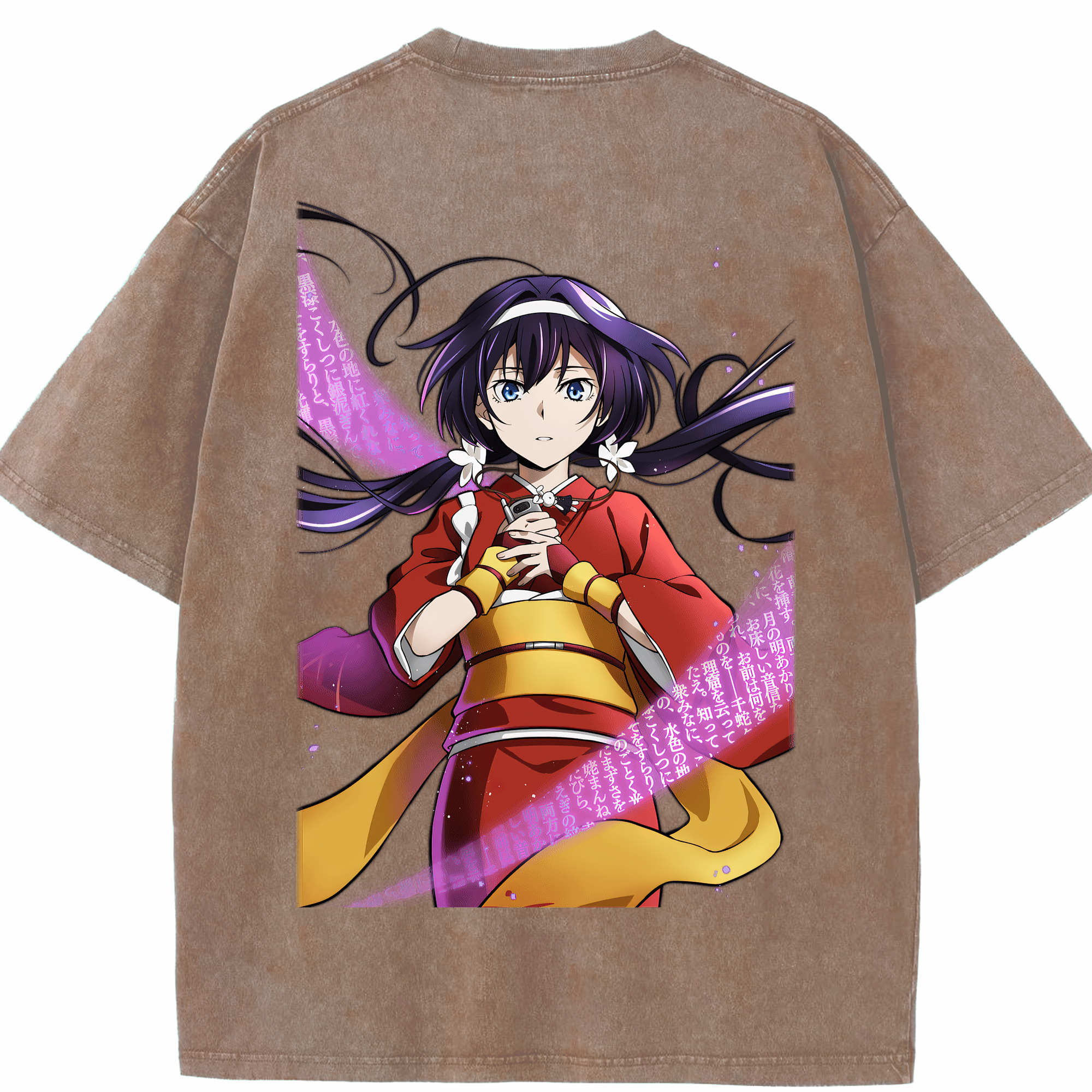 （画像用） 文豪ストレイドッグス Bungo Stray Dogs 綿100% ヴィンテージ風 半袖Tシャツ（背面プリント）