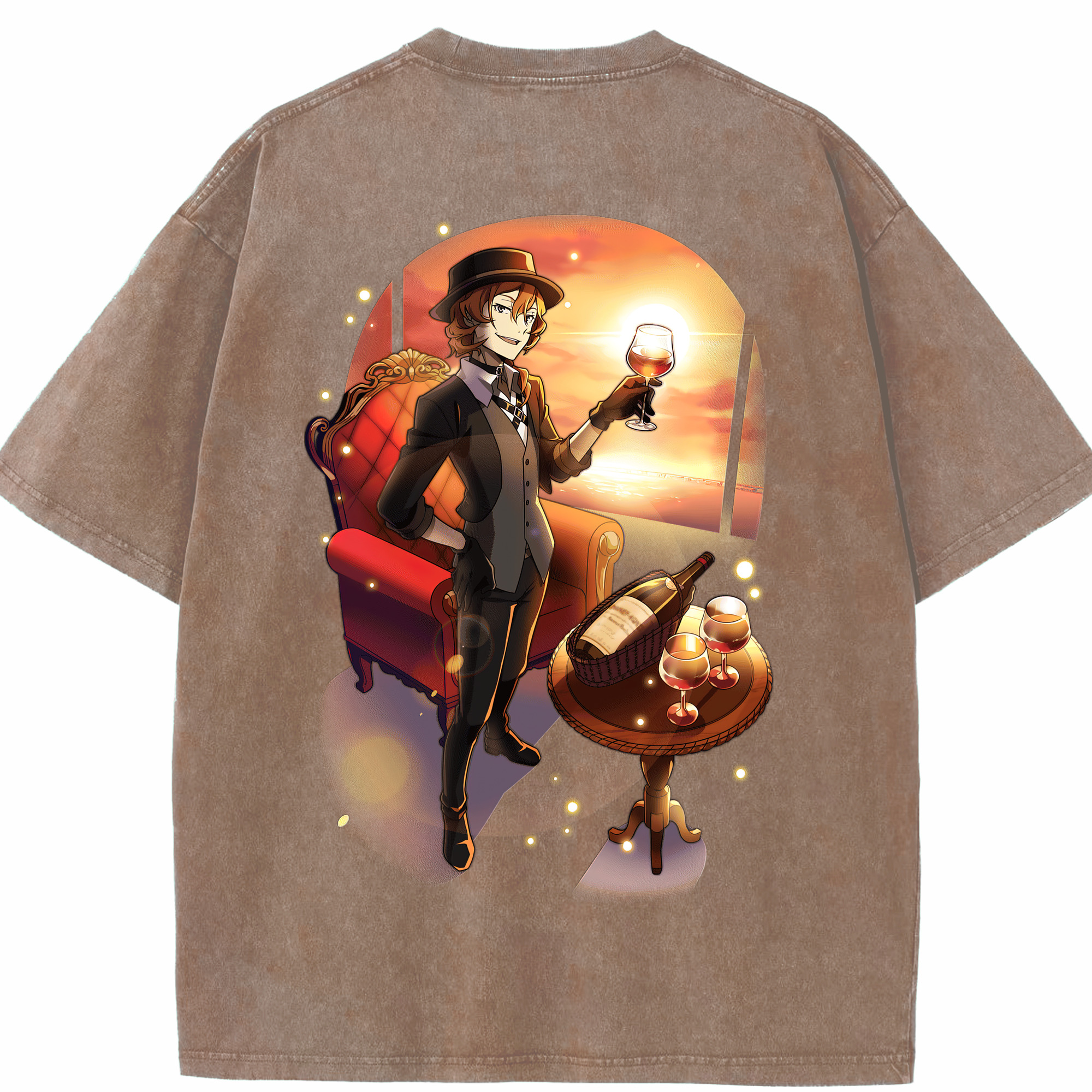 （画像用） 文豪ストレイドッグス Bungo Stray Dogs 綿100% ヴィンテージ風 半袖Tシャツ（背面プリント）