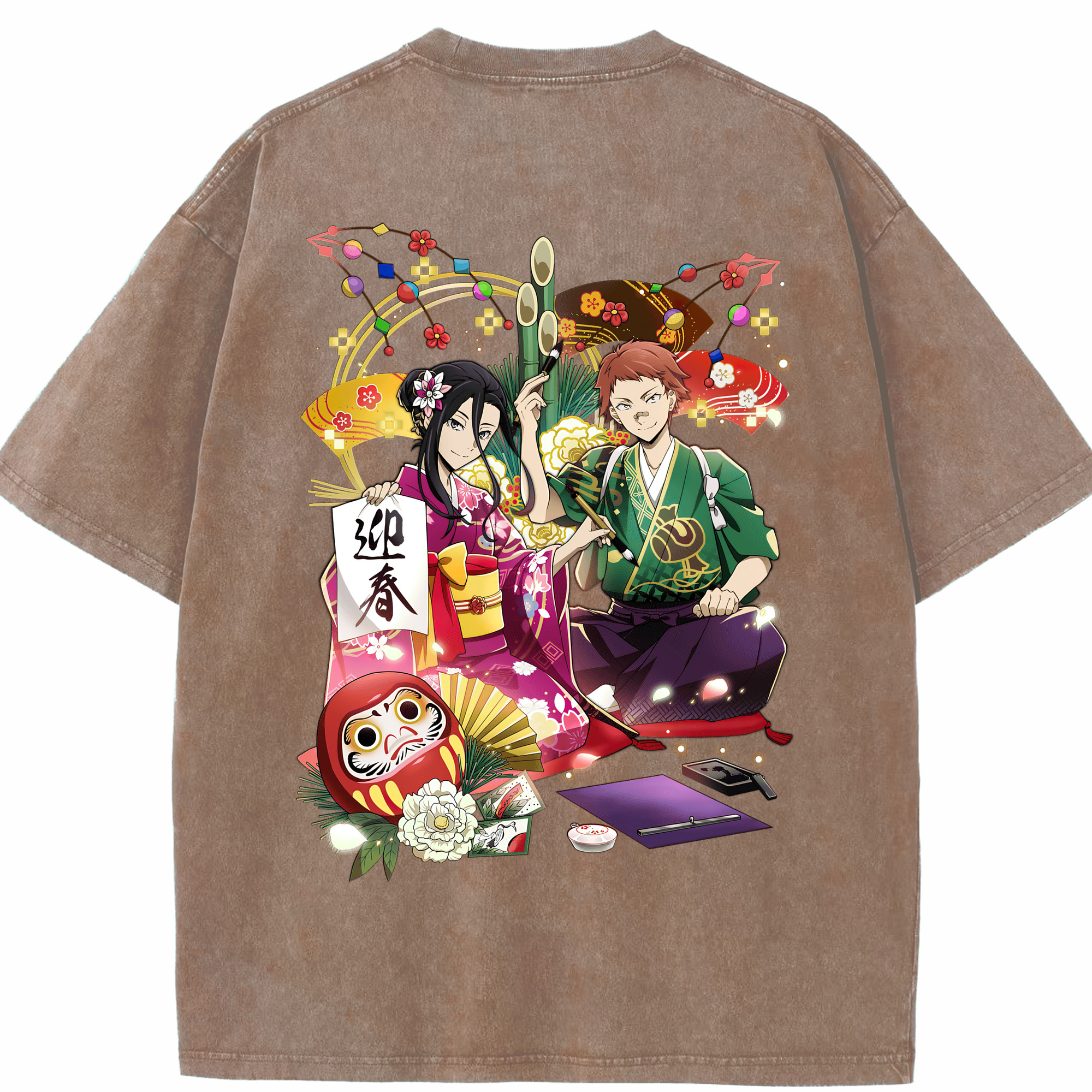 （画像用） 文豪ストレイドッグス Bungo Stray Dogs 綿100% ヴィンテージ風 半袖Tシャツ（背面プリント）