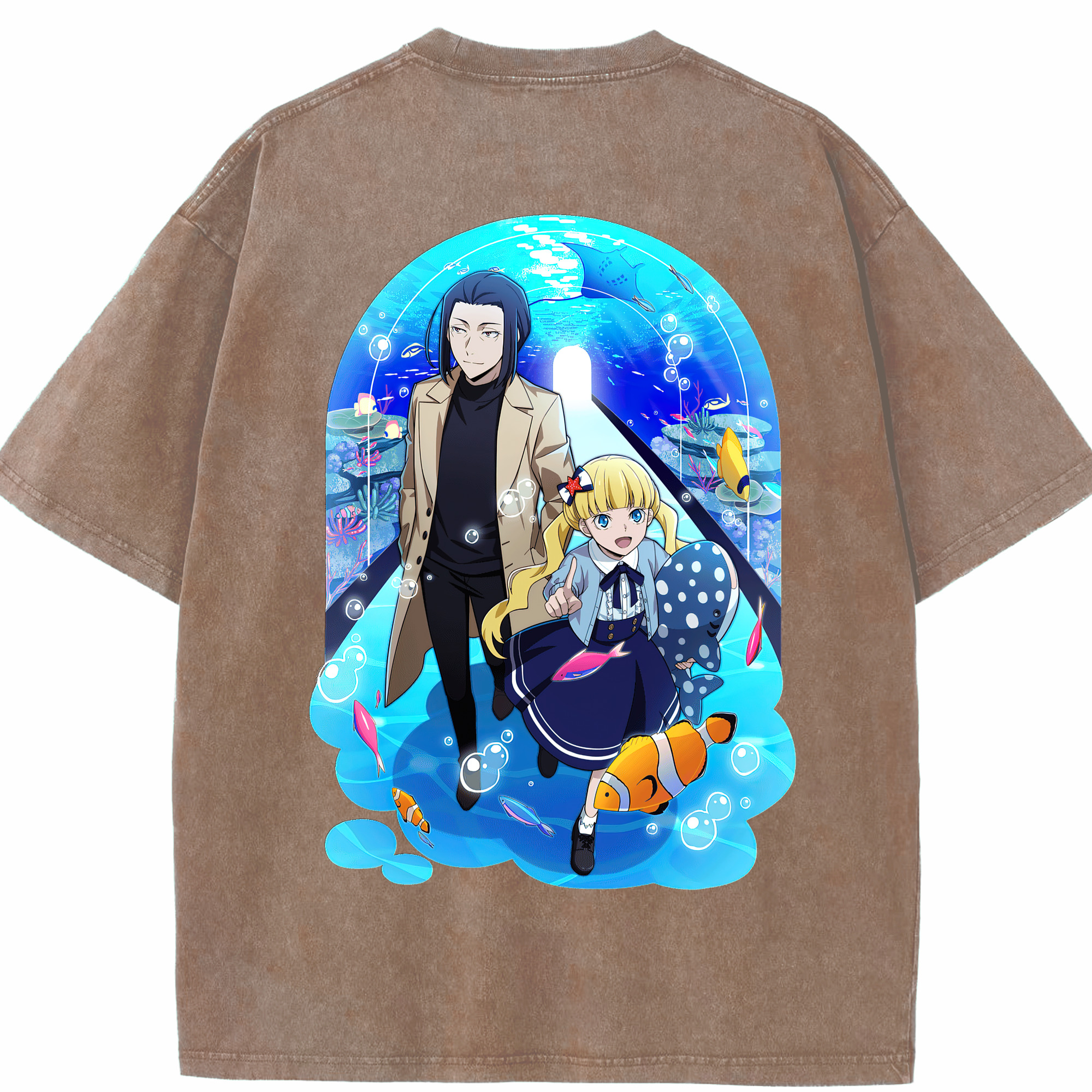 （画像用） 文豪ストレイドッグス Bungo Stray Dogs 綿100% ヴィンテージ風 半袖Tシャツ（背面プリント）