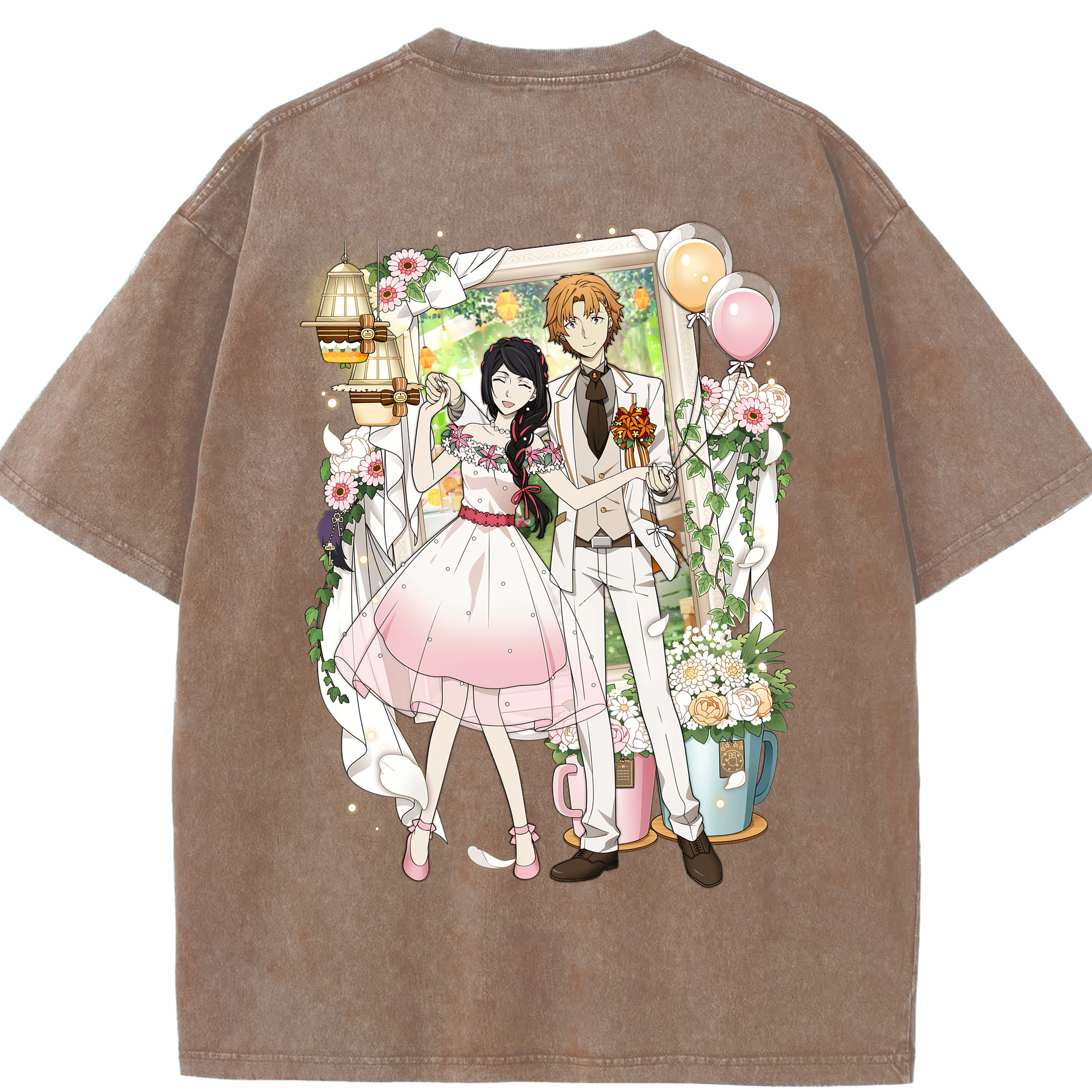 （画像用） 文豪ストレイドッグス Bungo Stray Dogs 綿100% ヴィンテージ風 半袖Tシャツ（背面プリント）