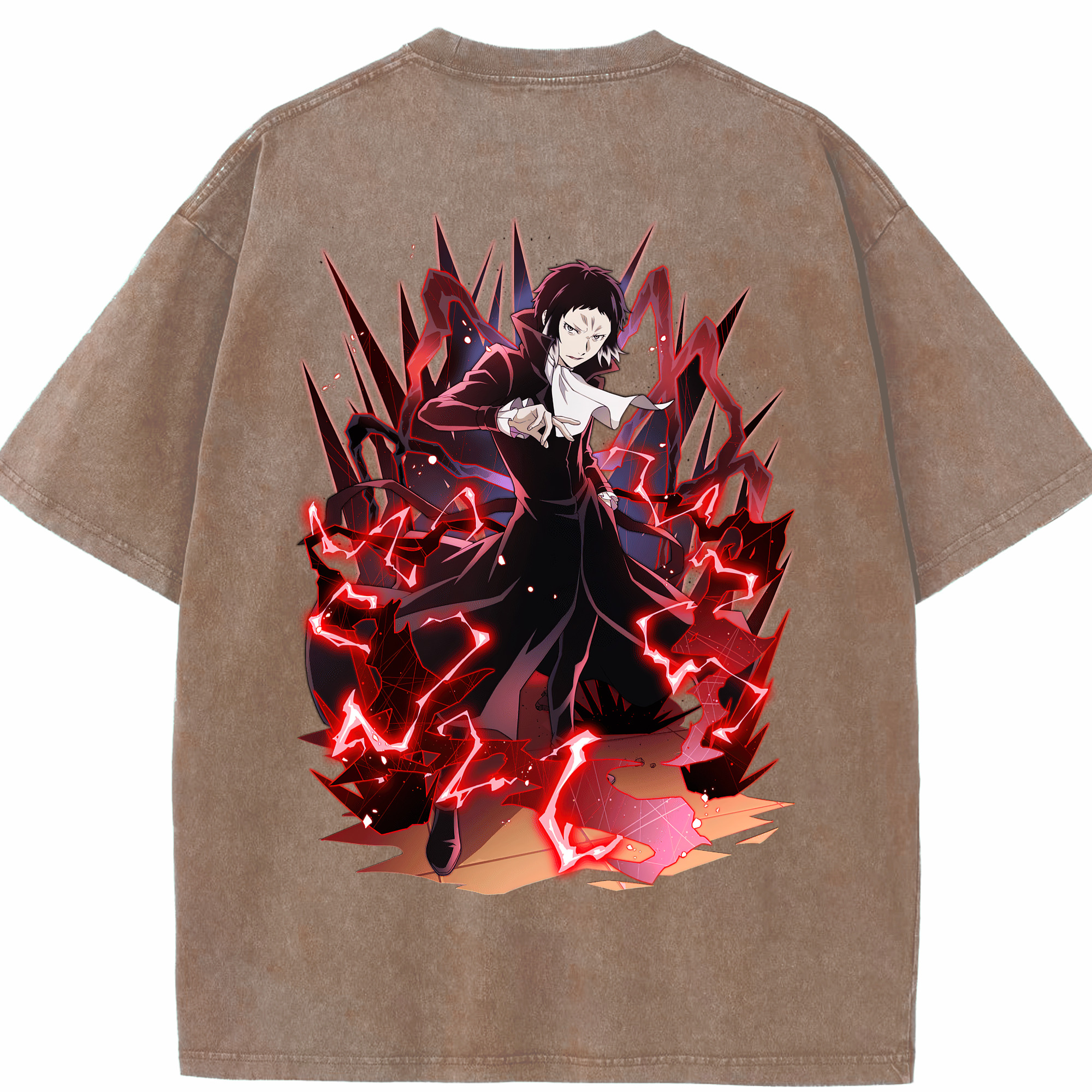 （画像用） 文豪ストレイドッグス Bungo Stray Dogs 綿100% ヴィンテージ風 半袖Tシャツ（背面プリント）