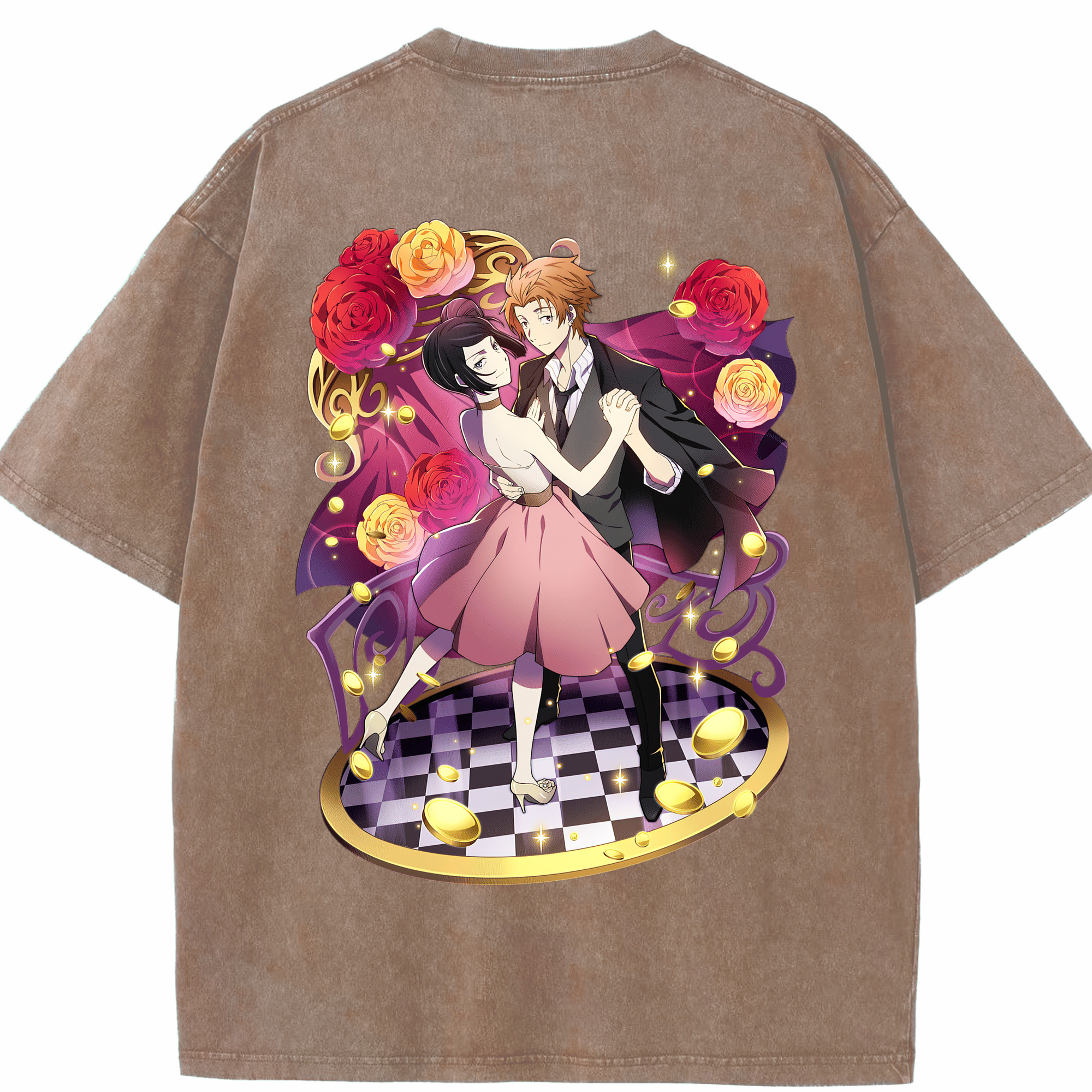 （画像用） 文豪ストレイドッグス Bungo Stray Dogs 綿100% ヴィンテージ風 半袖Tシャツ（背面プリント）