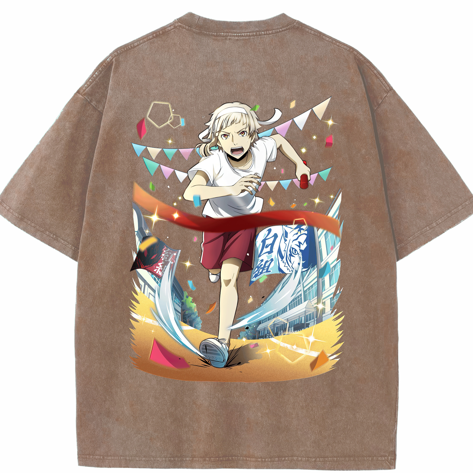 （画像用） 文豪ストレイドッグス Bungo Stray Dogs 綿100% ヴィンテージ風 半袖Tシャツ（背面プリント）