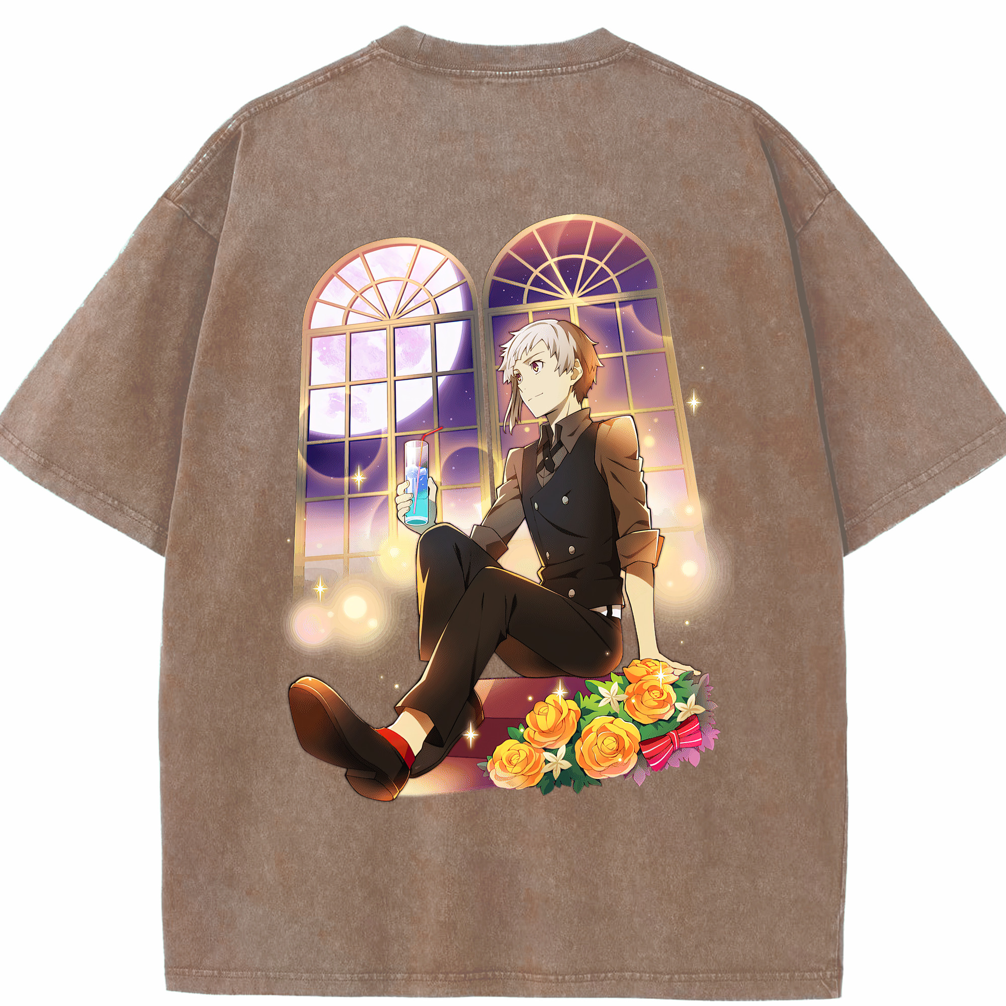 （画像用） 文豪ストレイドッグス Bungo Stray Dogs 綿100% ヴィンテージ風 半袖Tシャツ（背面プリント）