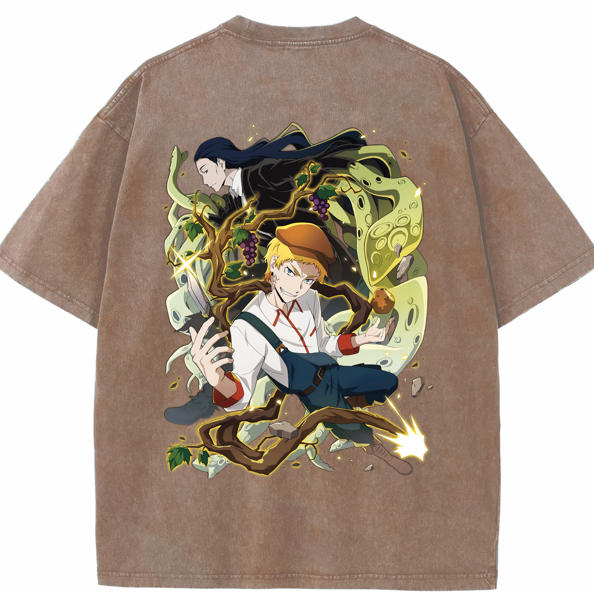 （画像用） 文豪ストレイドッグス Bungo Stray Dogs 綿100% ヴィンテージ風 半袖Tシャツ（背面プリント）