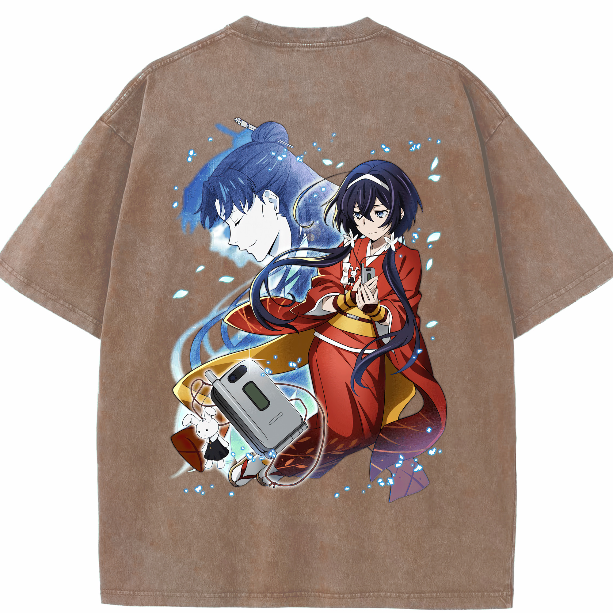 （画像用） 文豪ストレイドッグス Bungo Stray Dogs 綿100% ヴィンテージ風 半袖Tシャツ（背面プリント）