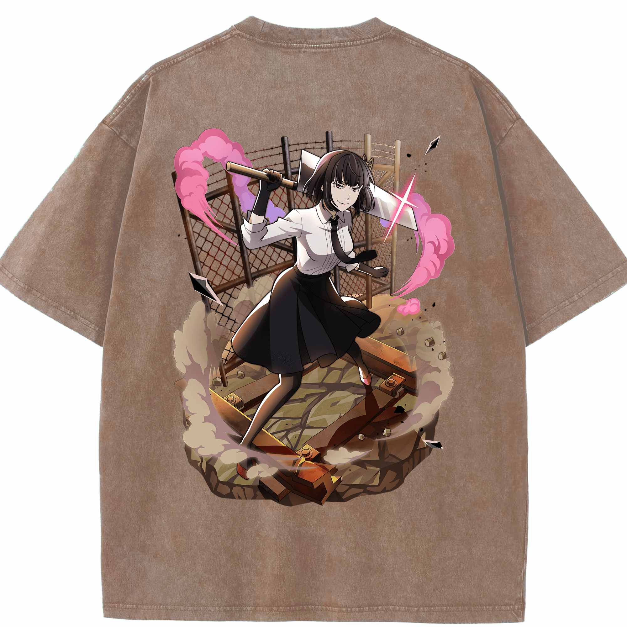（画像用） 文豪ストレイドッグス Bungo Stray Dogs 綿100% ヴィンテージ風 半袖Tシャツ（背面プリント）