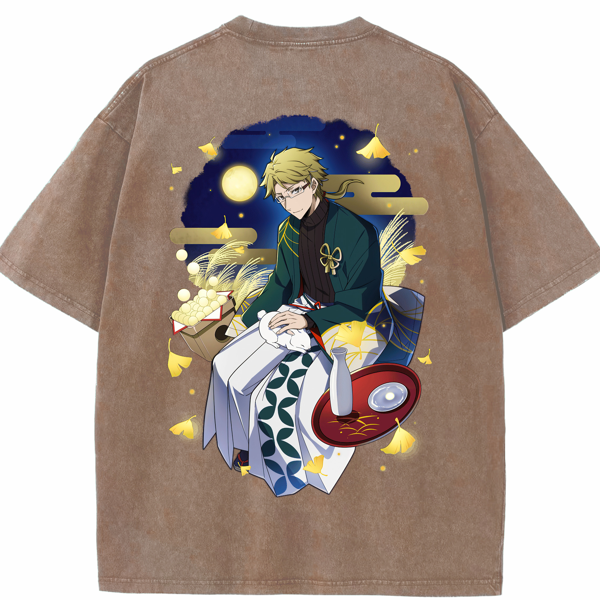 （画像用） 文豪ストレイドッグス Bungo Stray Dogs 綿100% ヴィンテージ風 半袖Tシャツ（背面プリント）