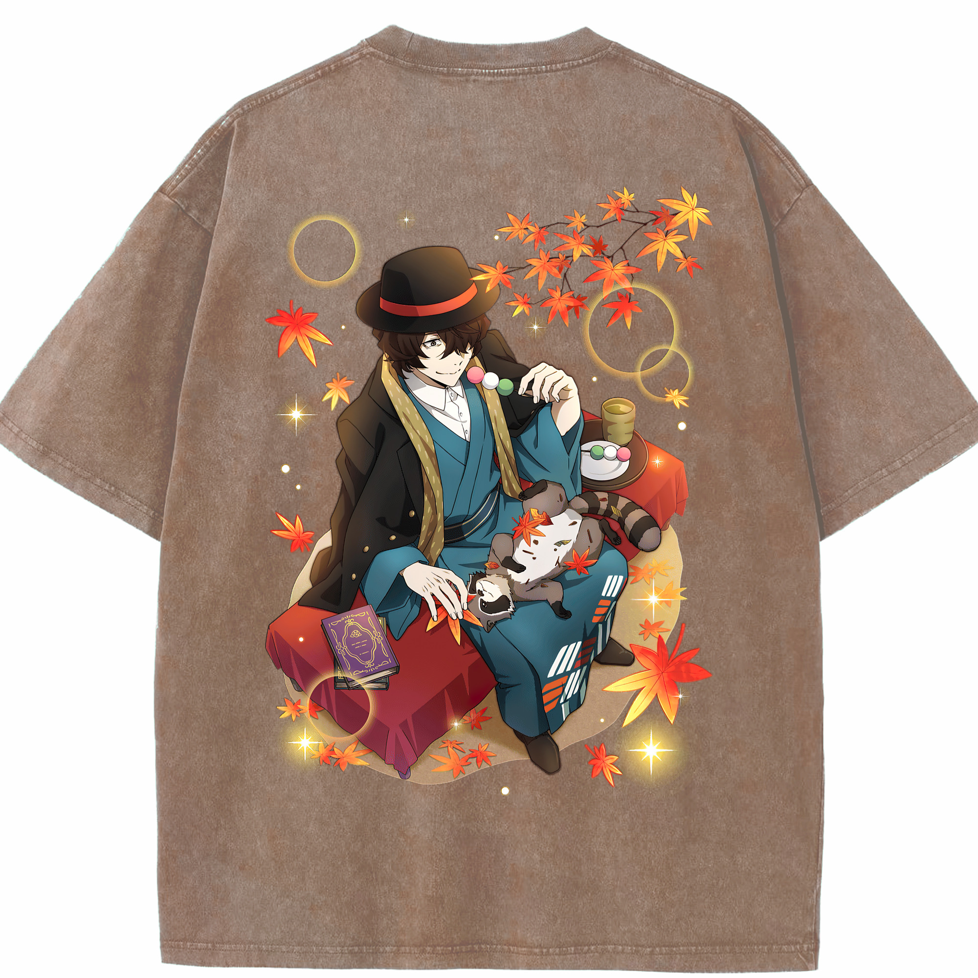 （画像用） 文豪ストレイドッグス Bungo Stray Dogs 綿100% ヴィンテージ風 半袖Tシャツ（背面プリント）