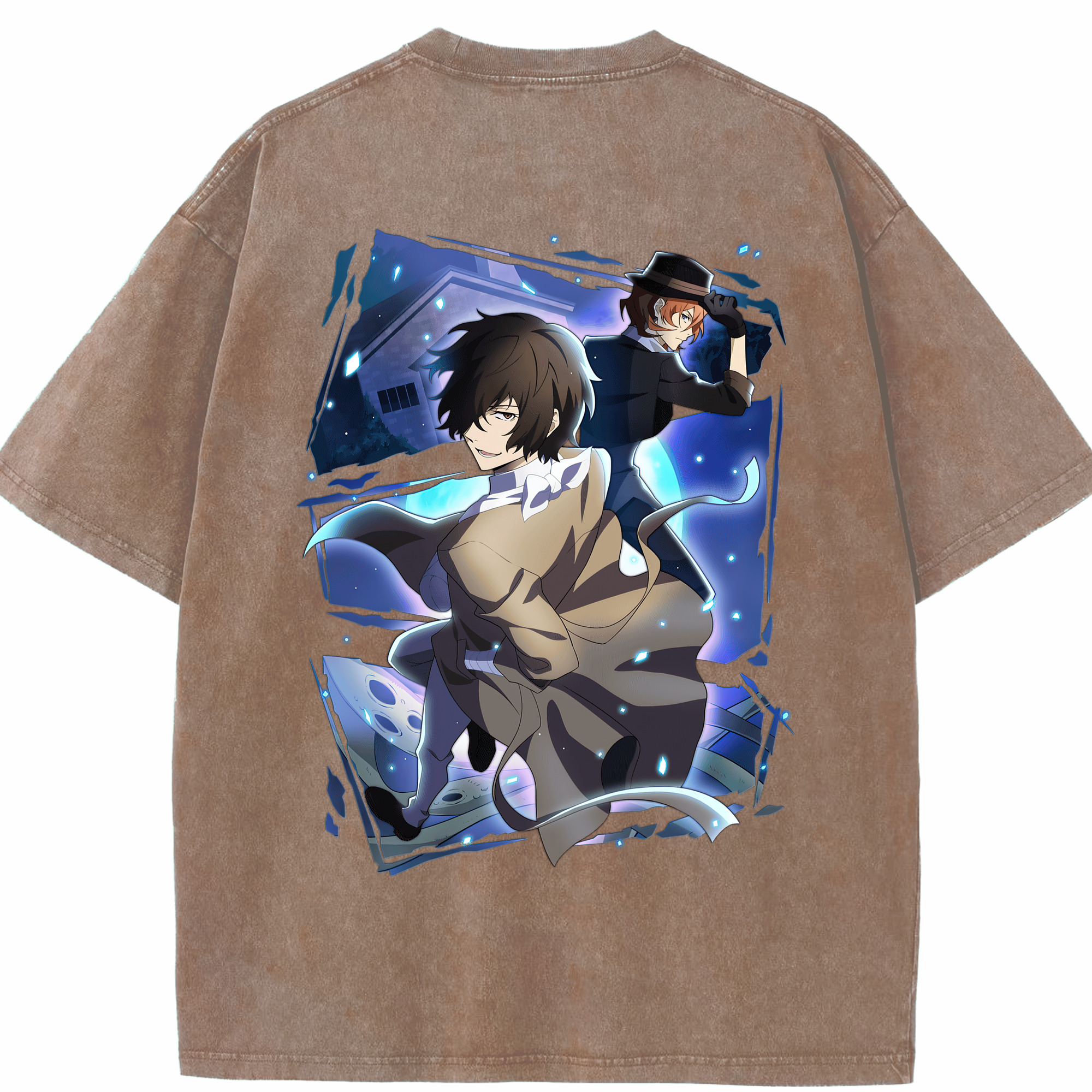 （画像用） 文豪ストレイドッグス Bungo Stray Dogs 綿100% ヴィンテージ風 半袖Tシャツ（背面プリント）